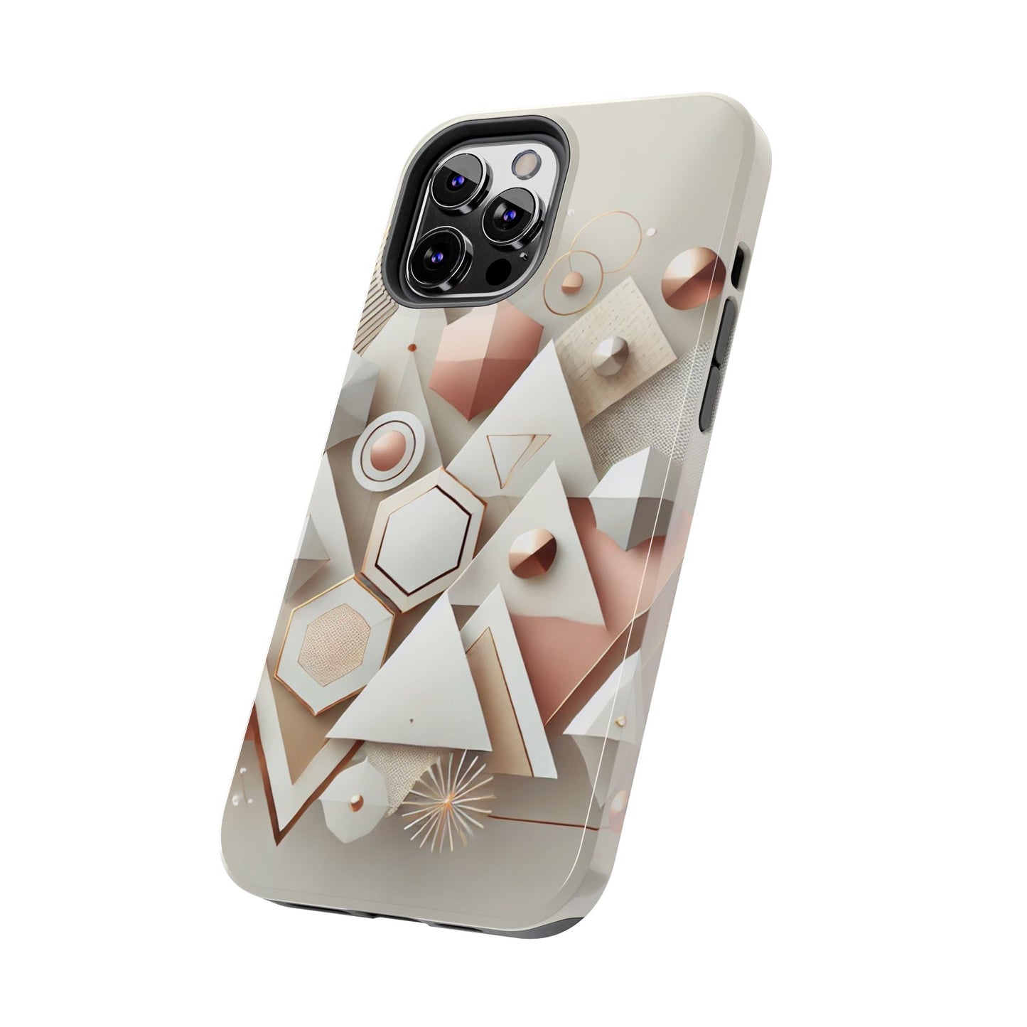 Rose gold geometric Tough Phone Cases