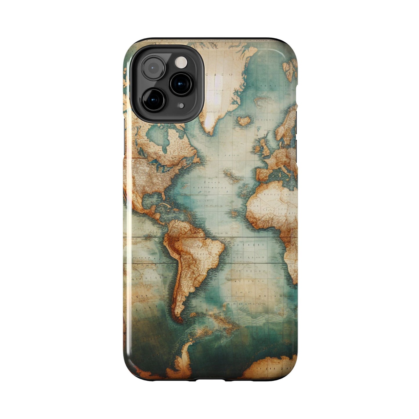 Vintage World Map Tough Phone Cases