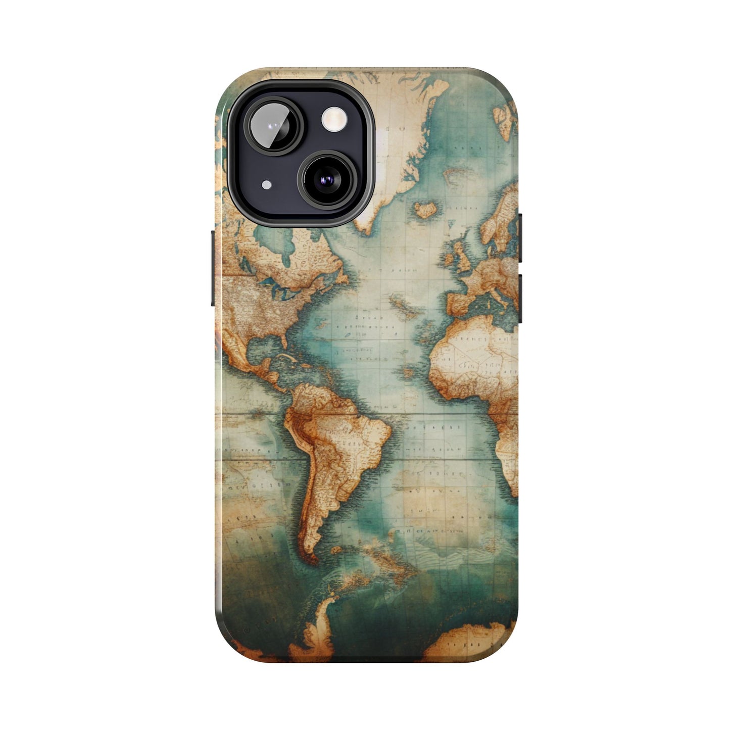 Vintage World Map Tough Phone Cases