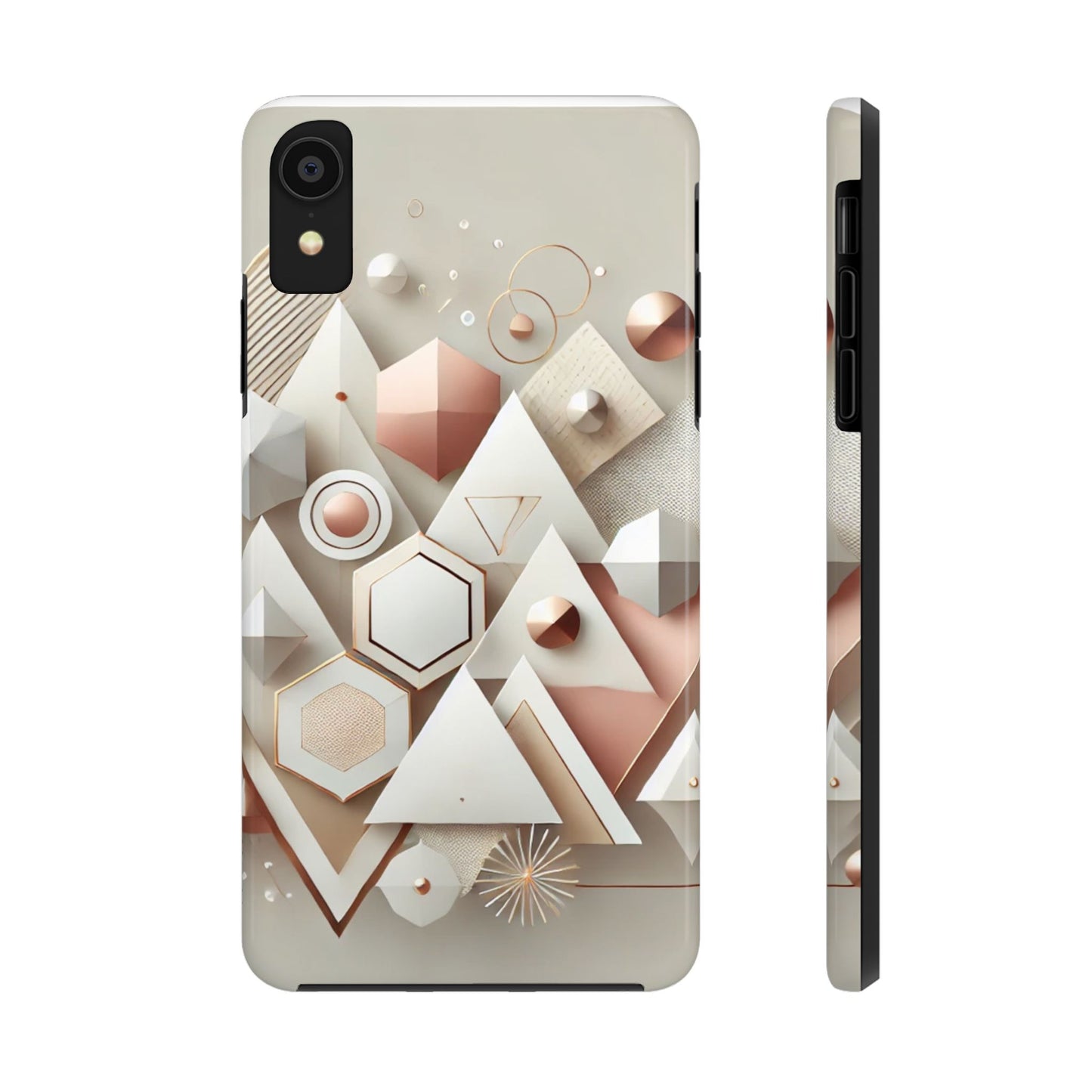 Rose gold geometric Tough Phone Cases