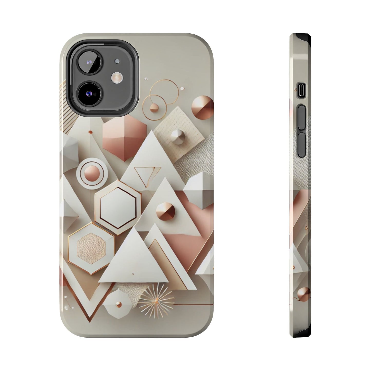 Rose gold geometric Tough Phone Cases