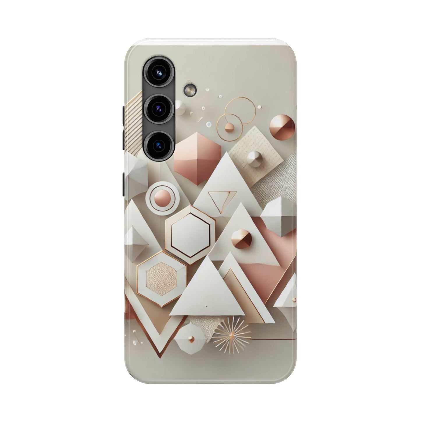 Rose gold geometric Tough Phone Cases