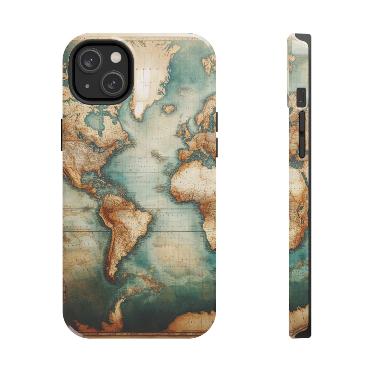 Vintage World Map Tough Phone Cases