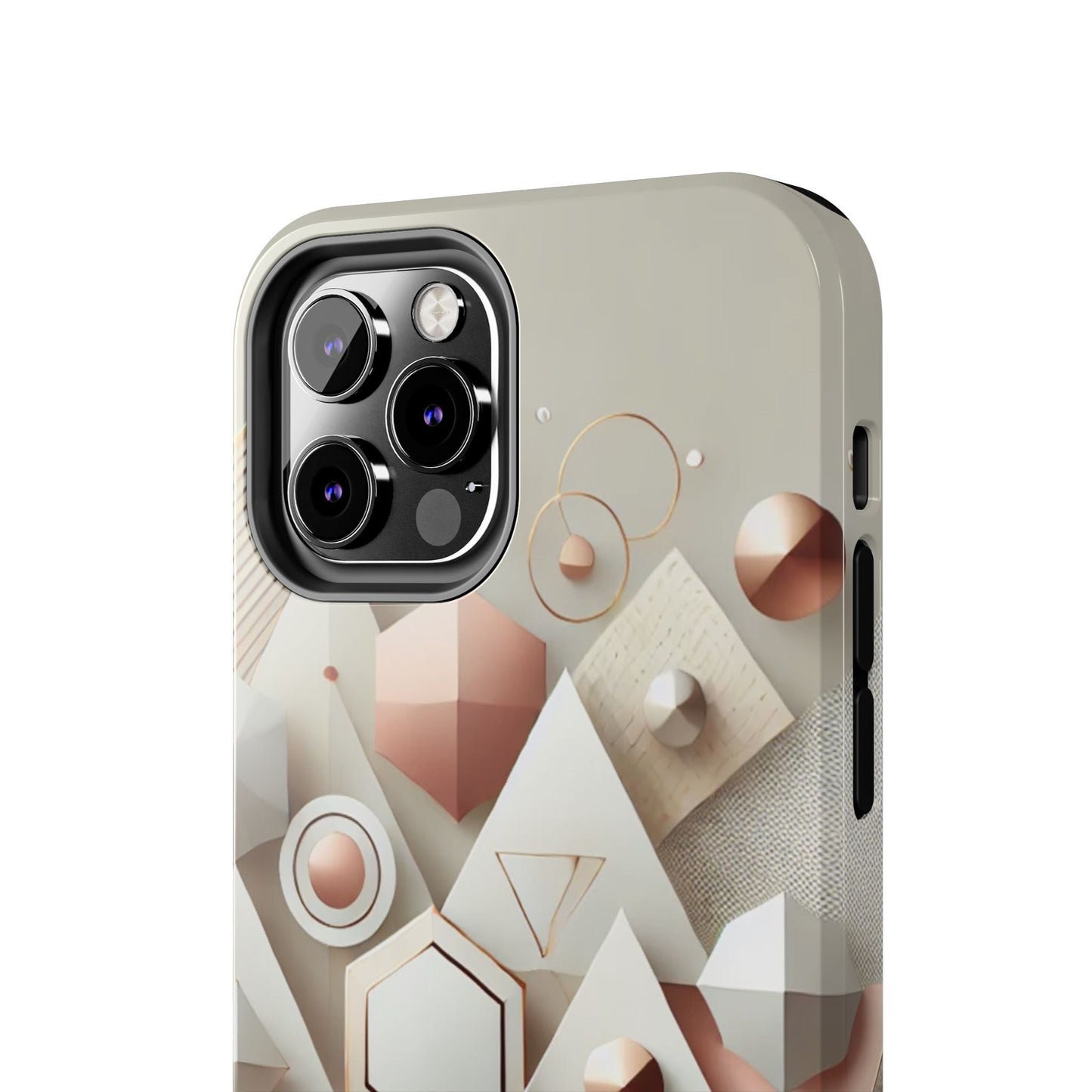 Rose gold geometric Tough Phone Cases