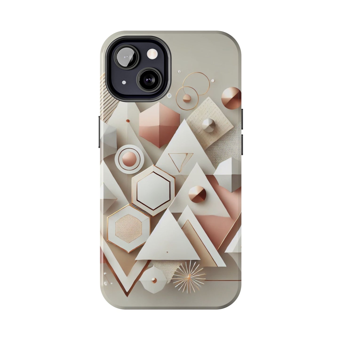 Rose gold geometric Tough Phone Cases