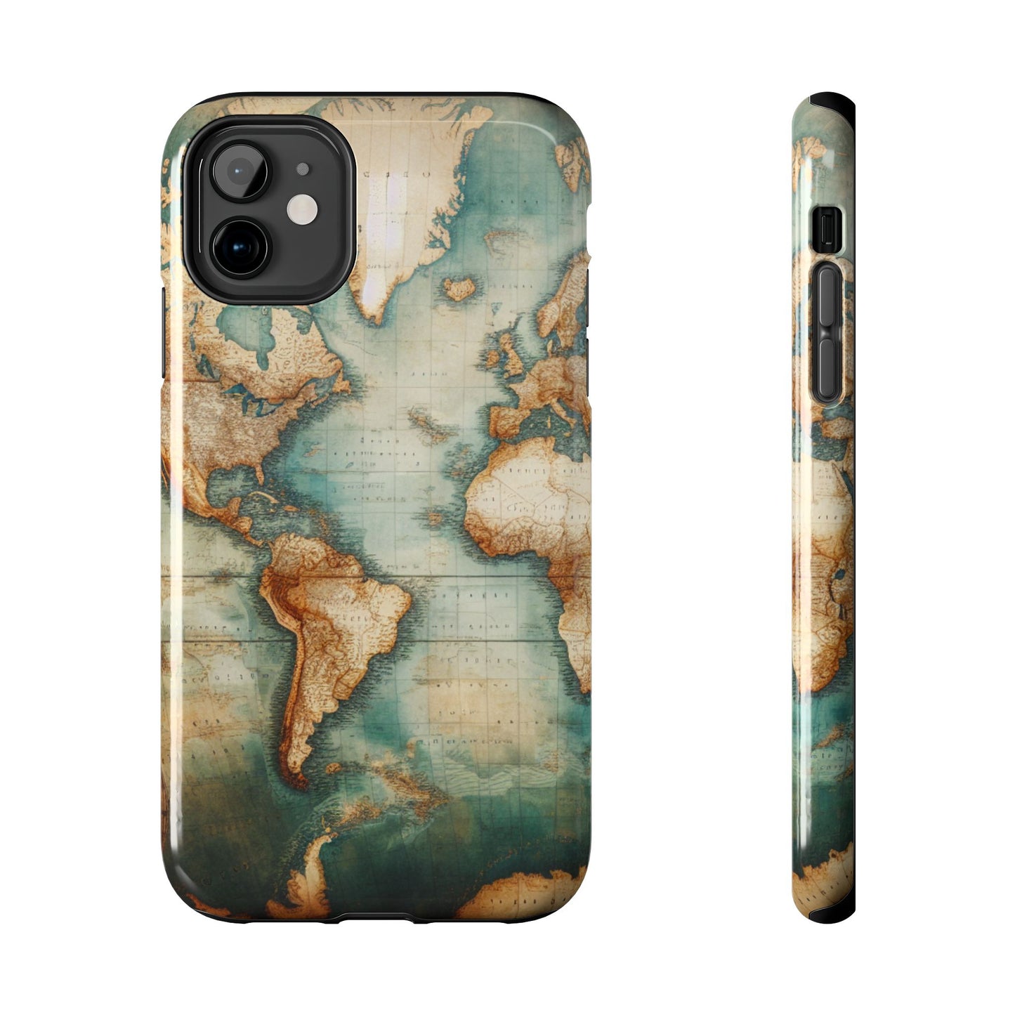 Vintage World Map Tough Phone Cases