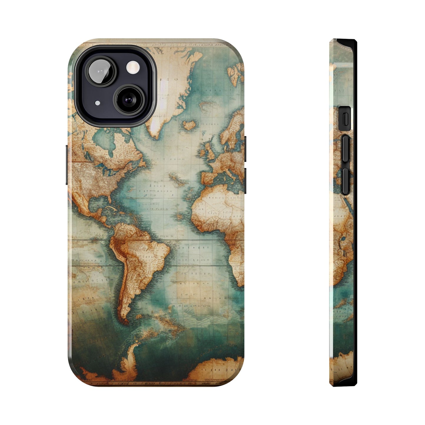 Vintage World Map Tough Phone Cases