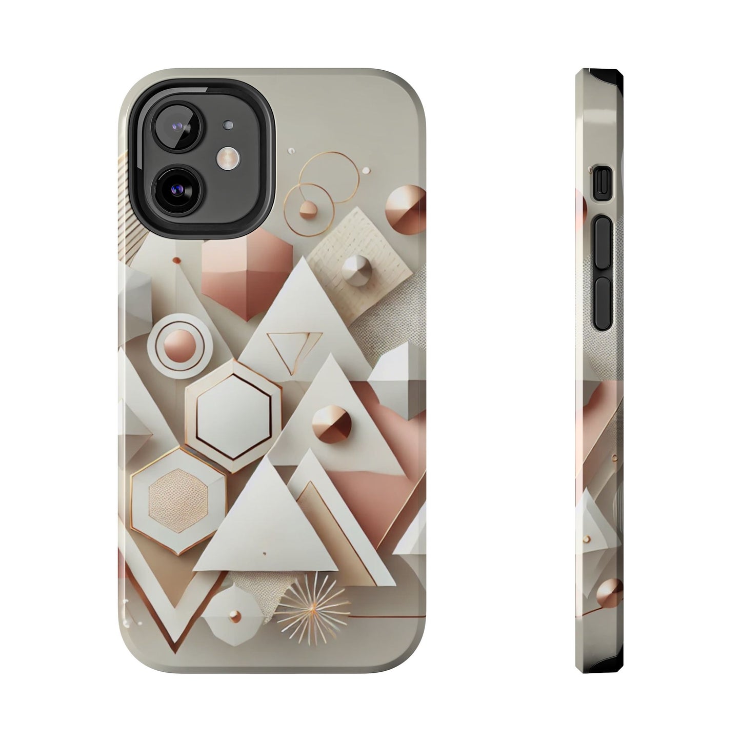 Rose gold geometric Tough Phone Cases