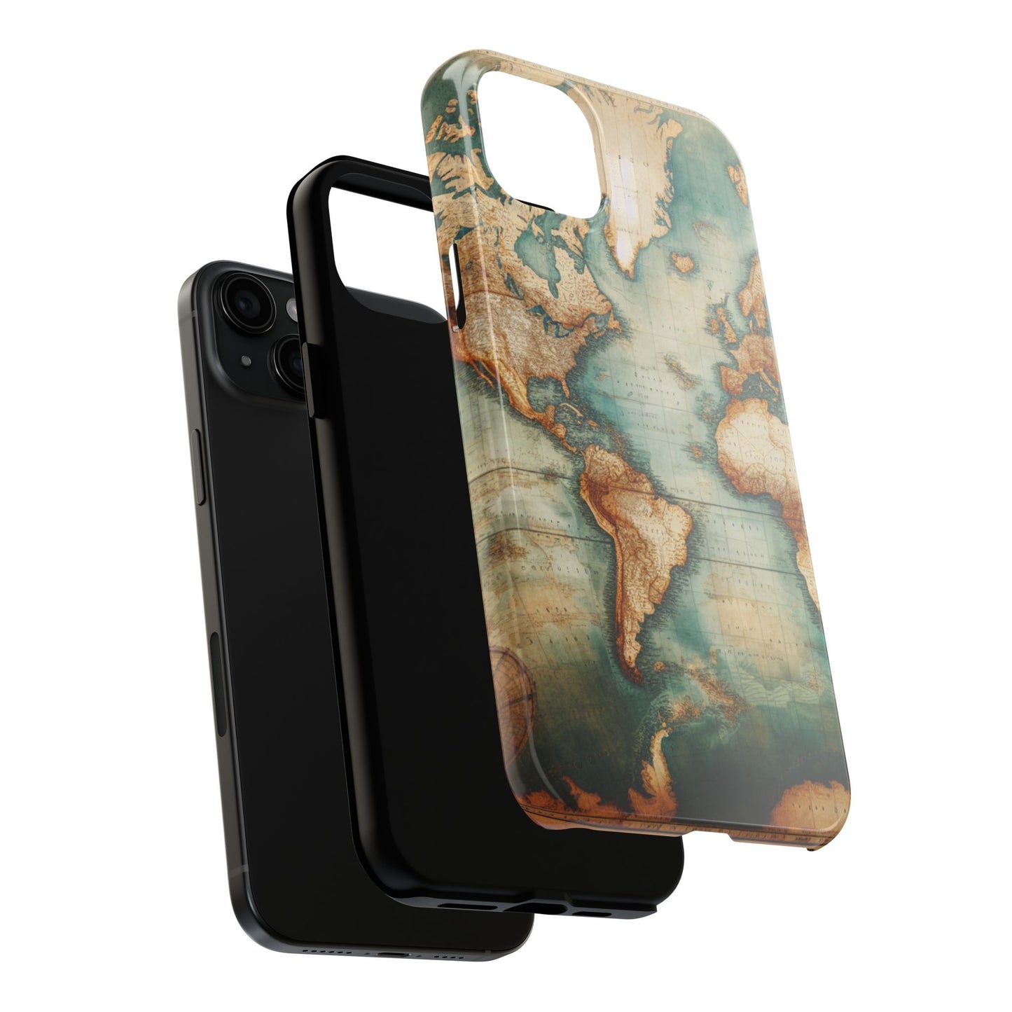 Vintage World Map Tough Phone Cases