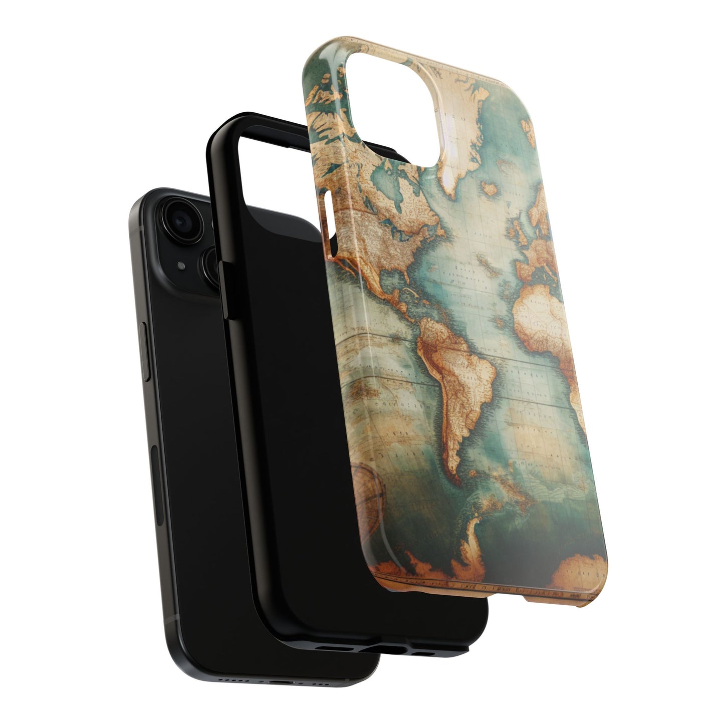 Vintage World Map Tough Phone Cases