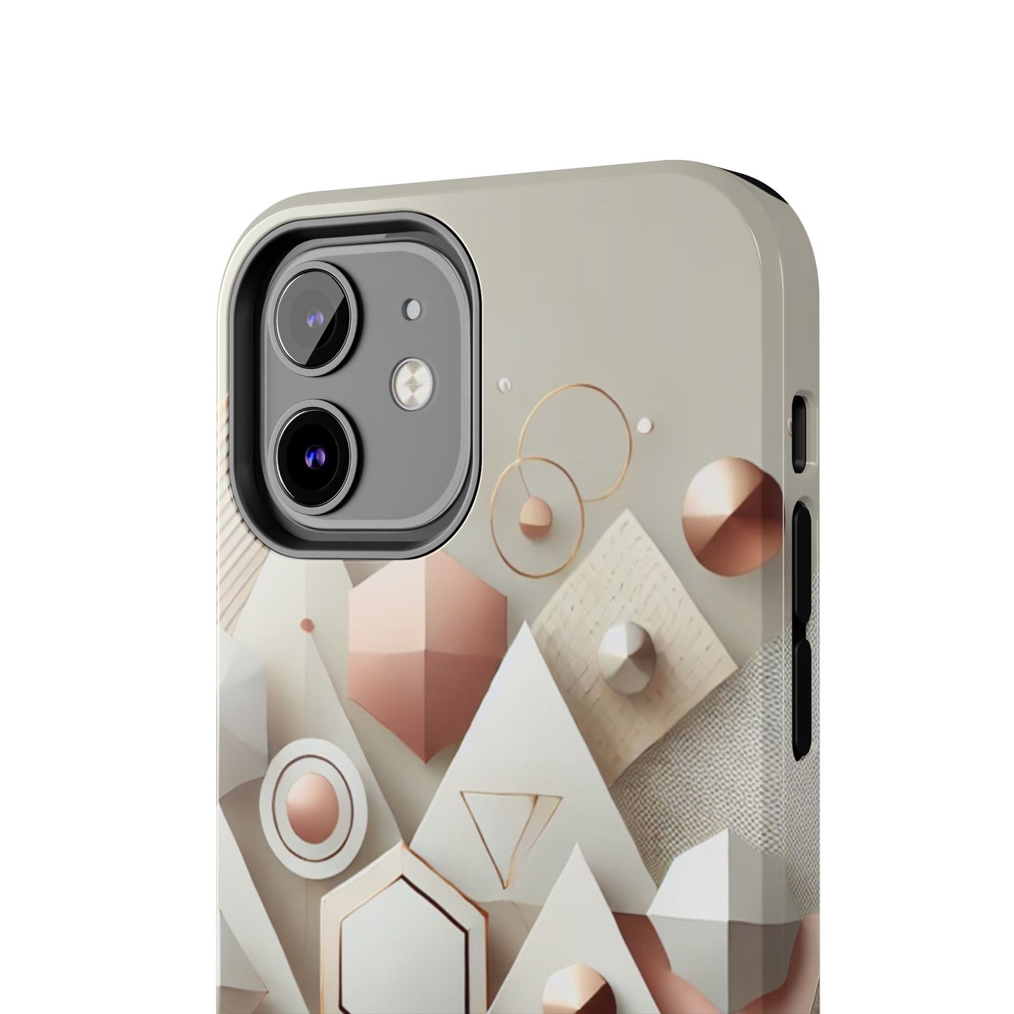 Rose gold geometric Tough Phone Cases