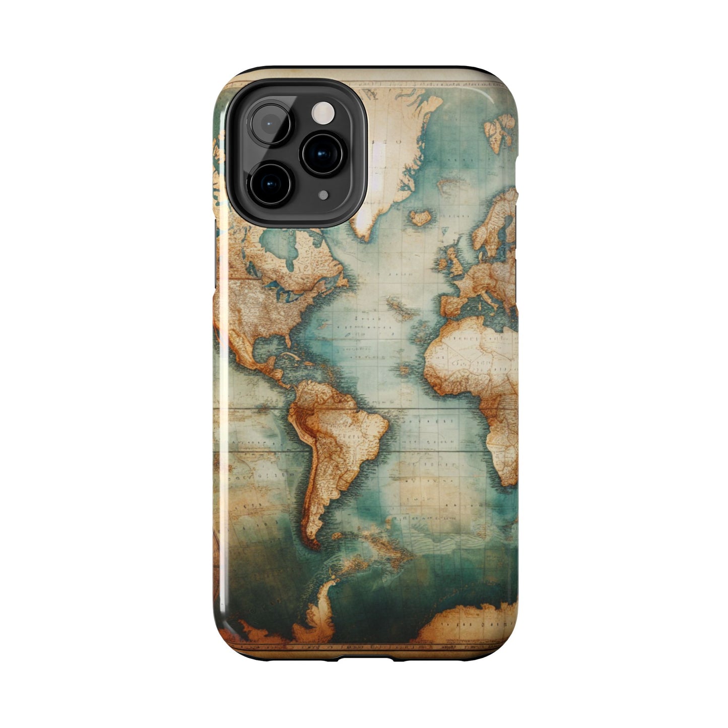 Vintage World Map Tough Phone Cases