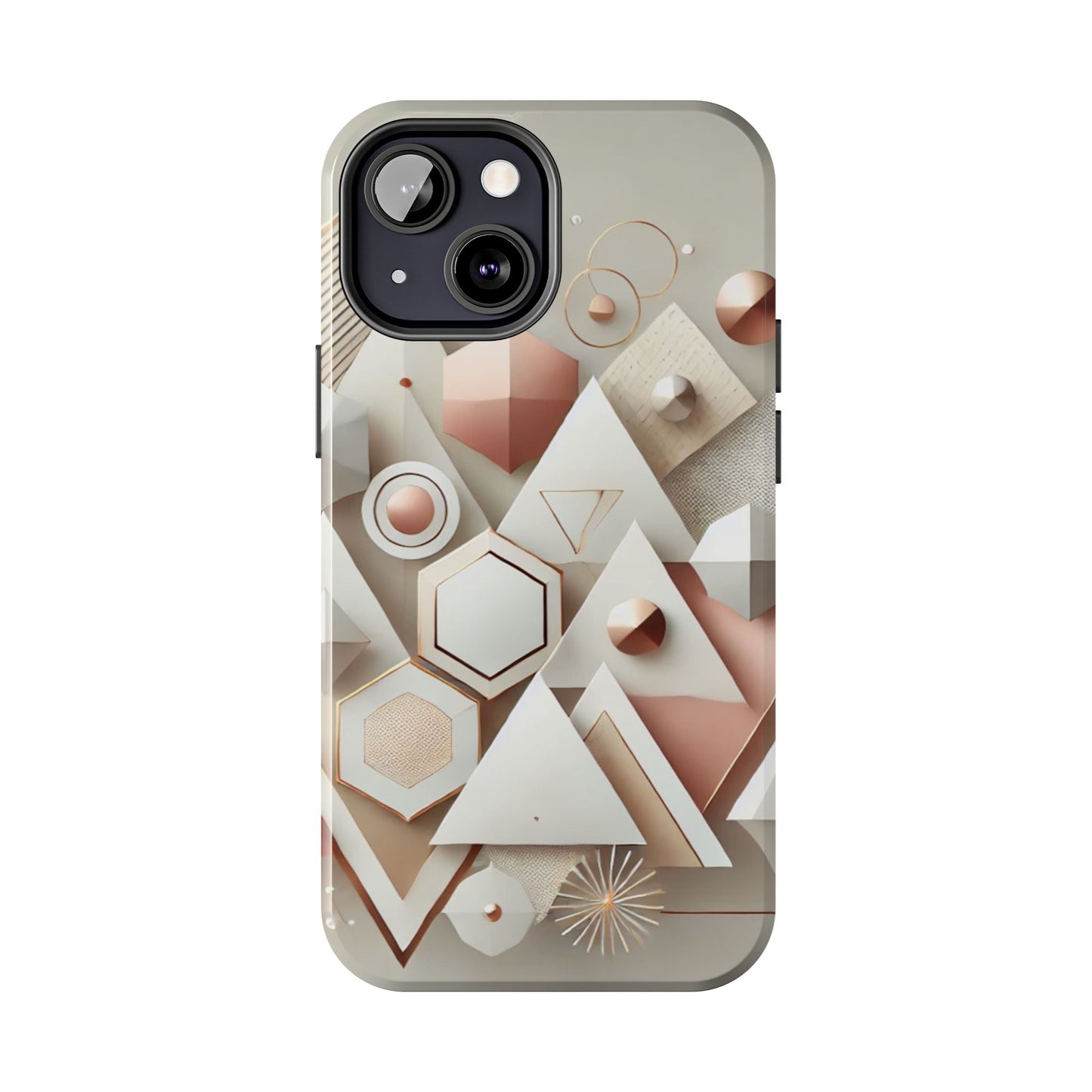 Rose gold geometric Tough Phone Cases