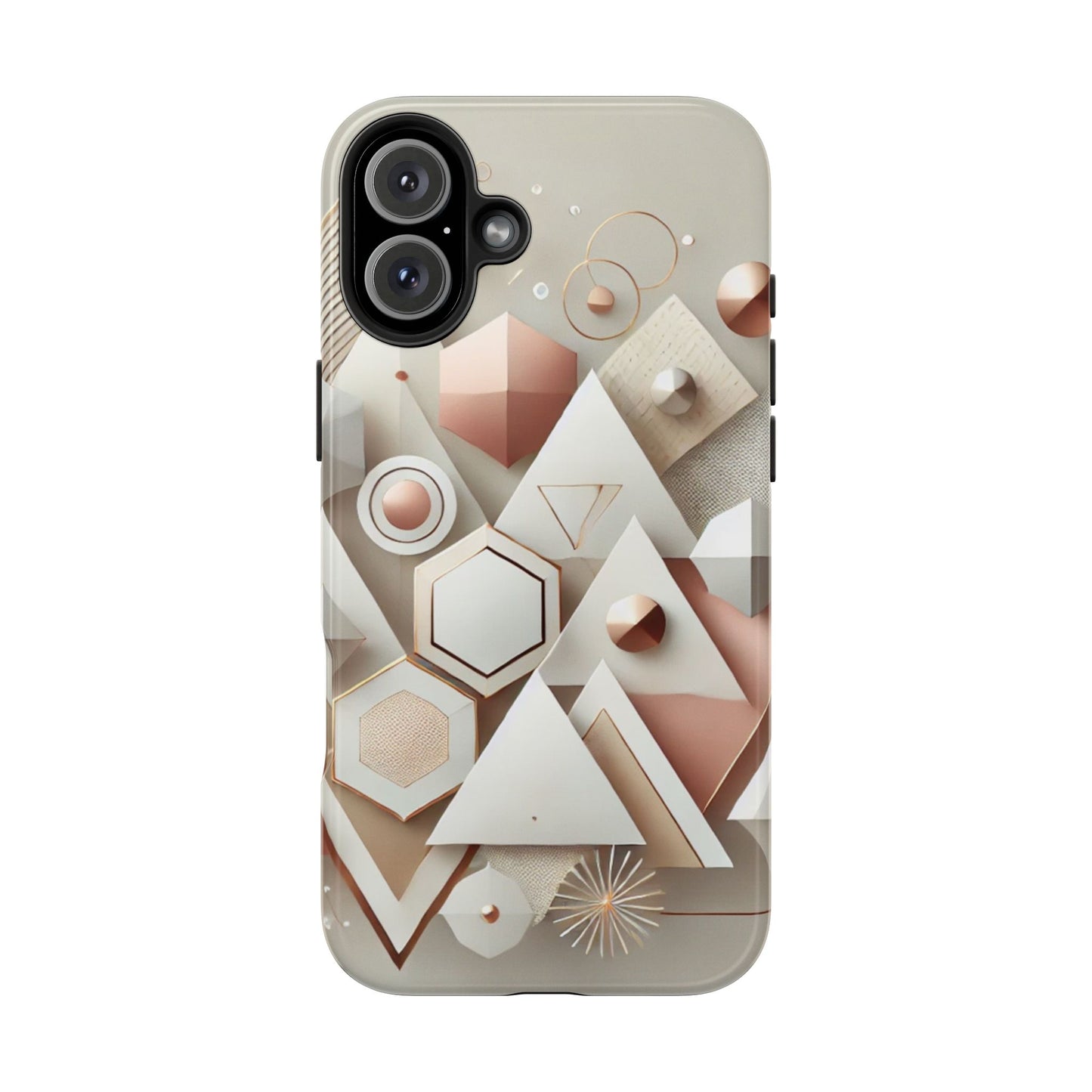 Rose gold geometric Tough Phone Cases