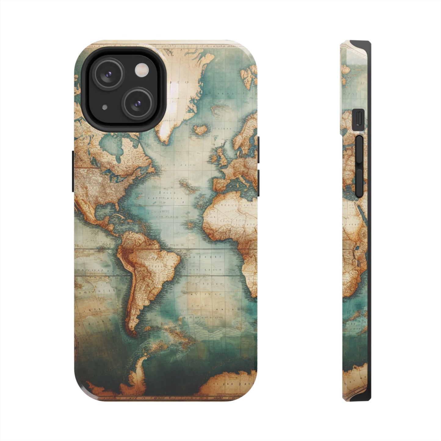 Vintage World Map Tough Phone Cases