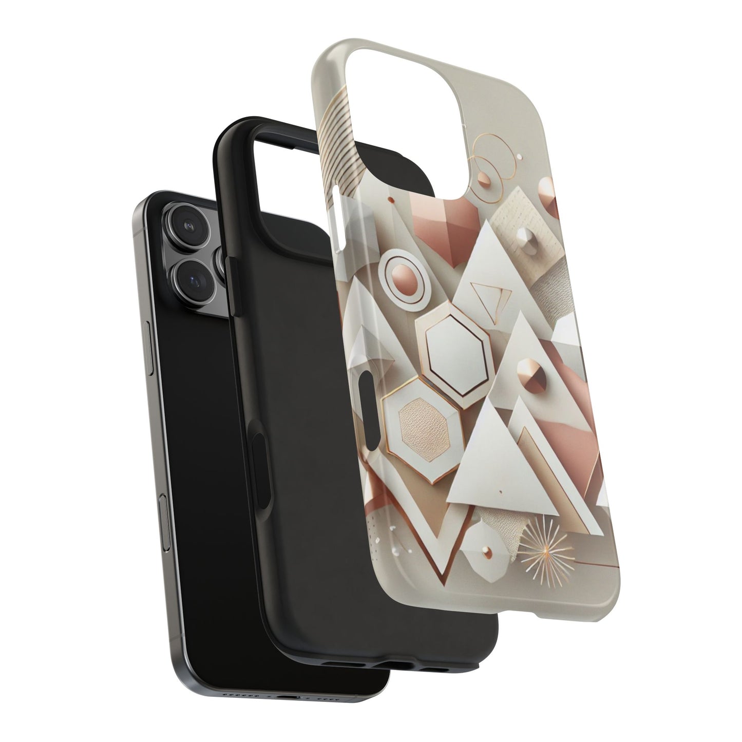 Rose gold geometric Tough Phone Cases