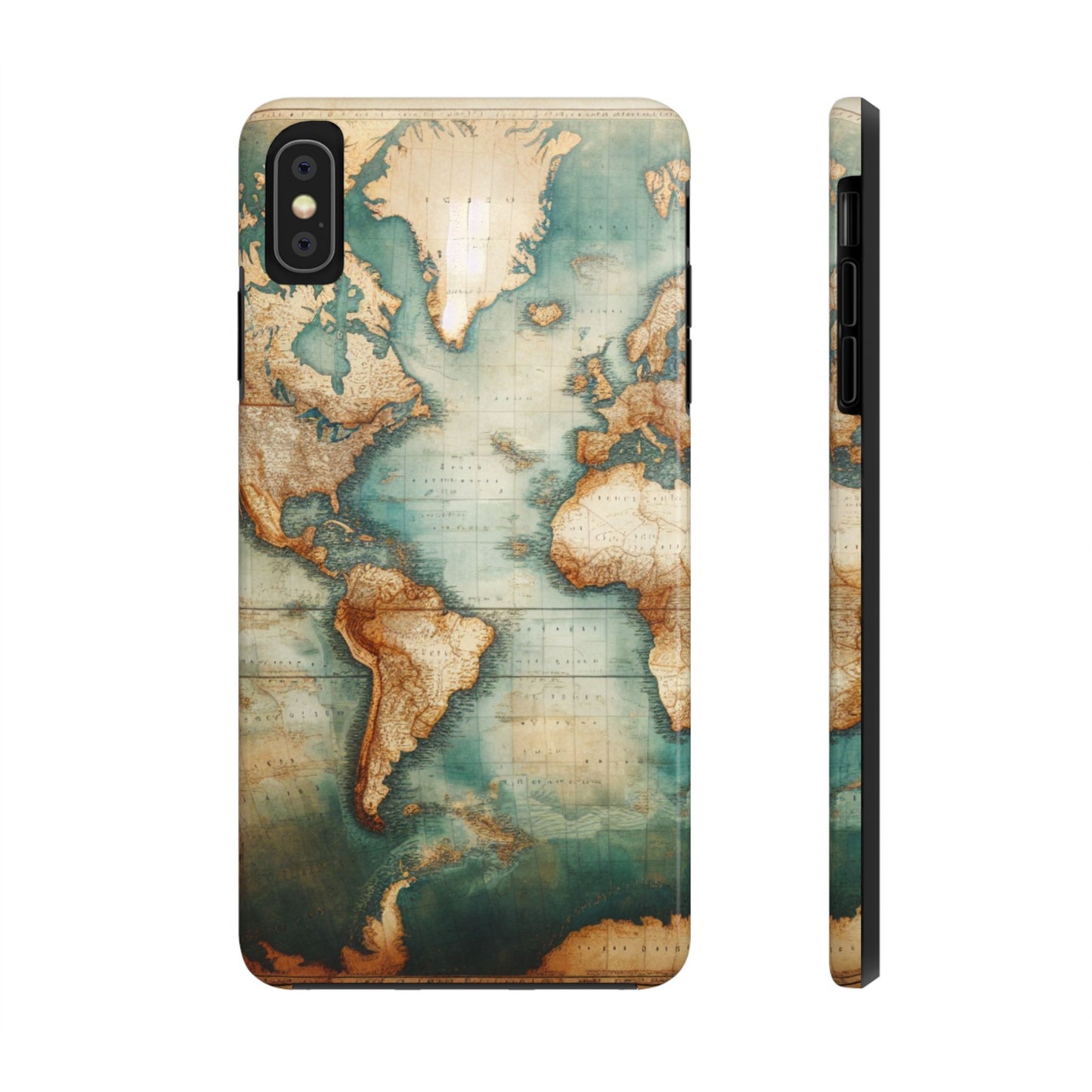 Vintage World Map Tough Phone Cases