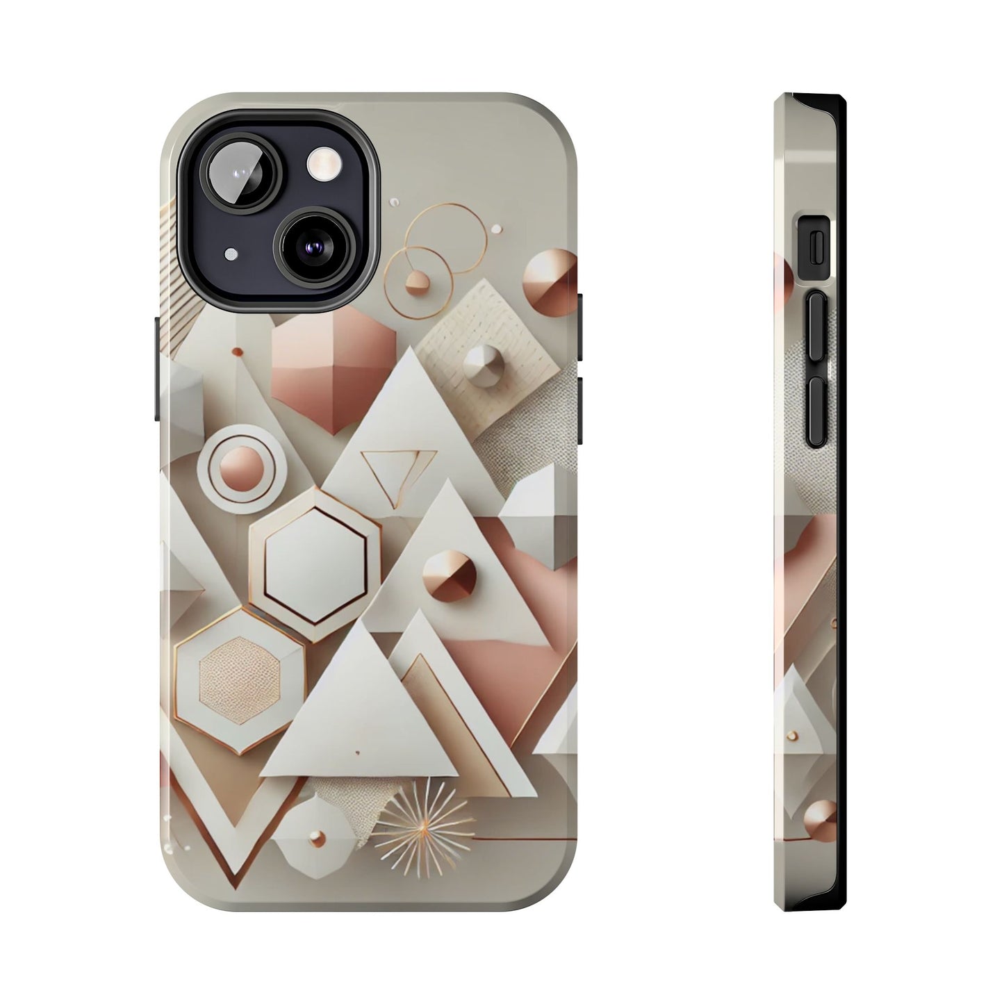 Rose gold geometric Tough Phone Cases