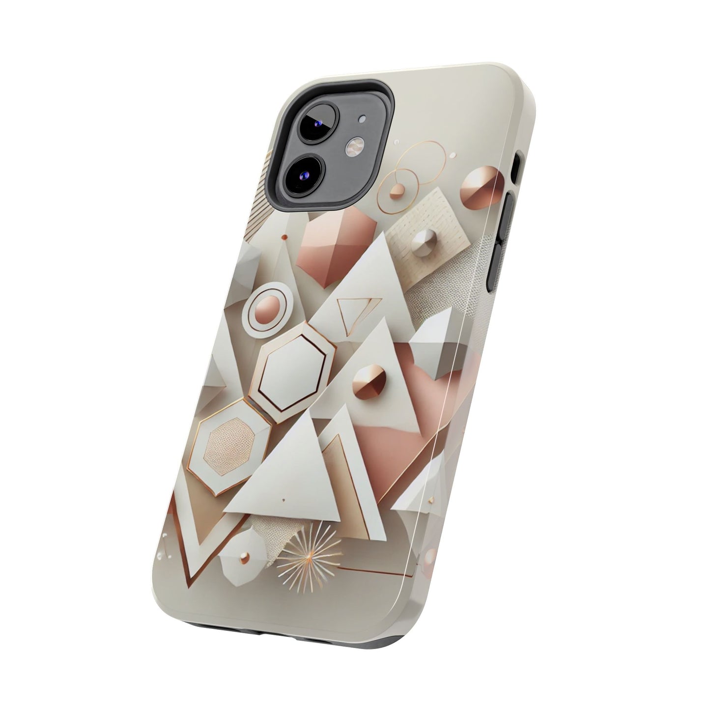 Rose gold geometric Tough Phone Cases