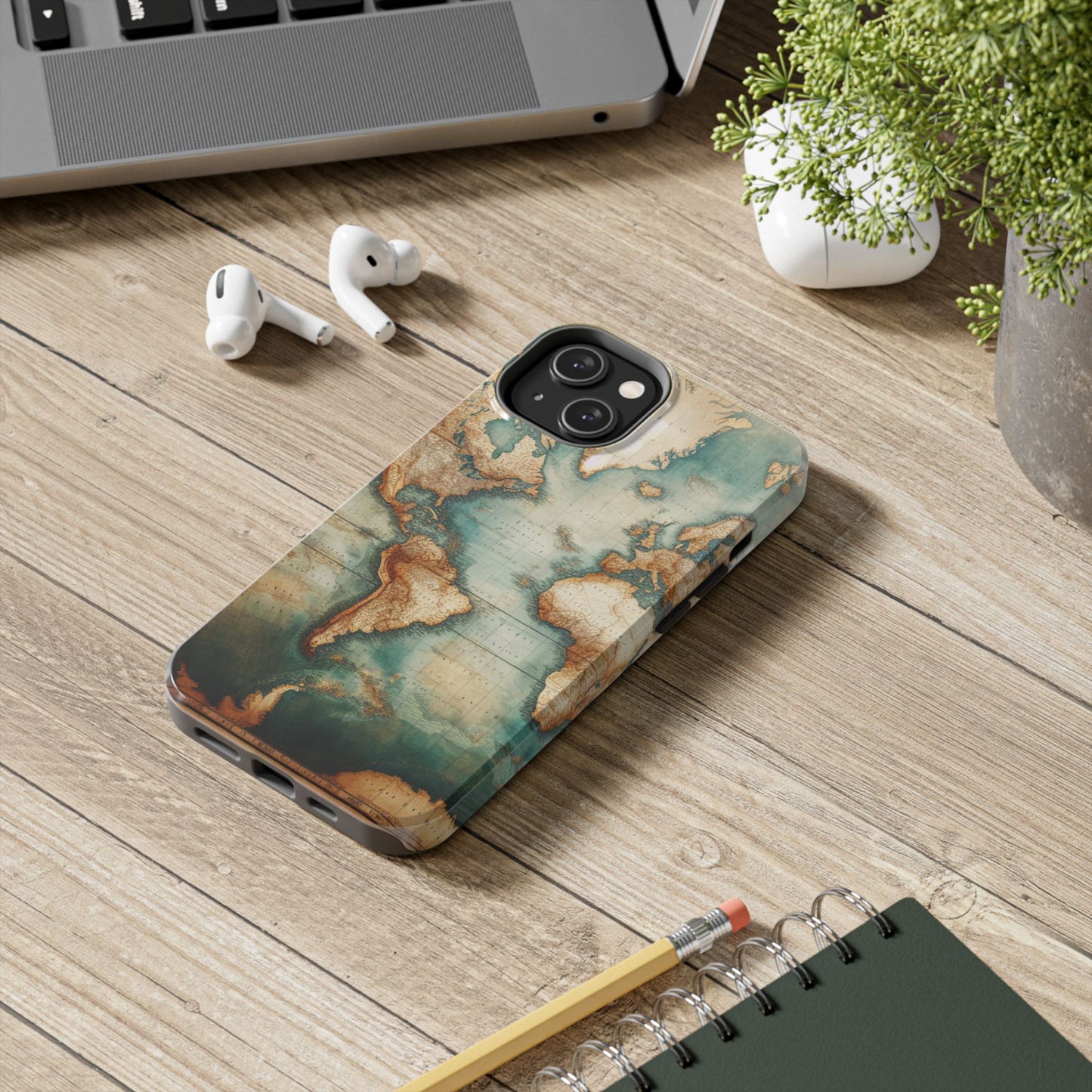 Vintage World Map Tough Phone Cases