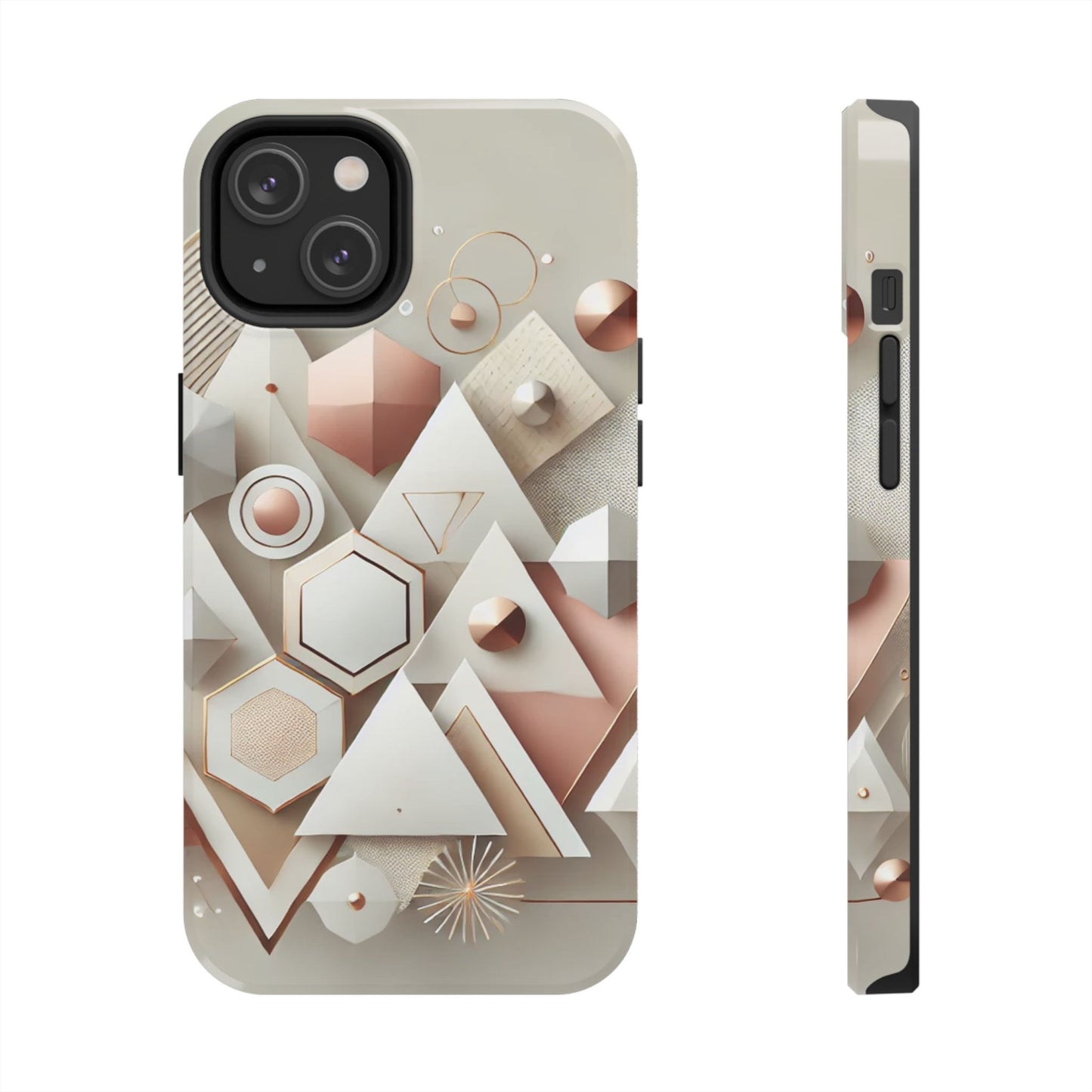 Rose gold geometric Tough Phone Cases