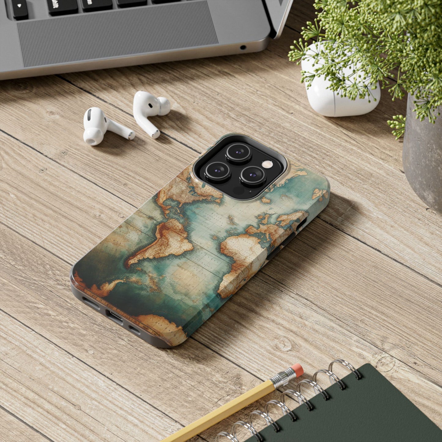 Vintage World Map Tough Phone Cases