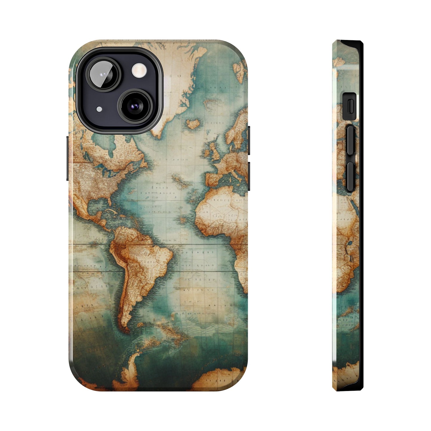 Vintage World Map Tough Phone Cases