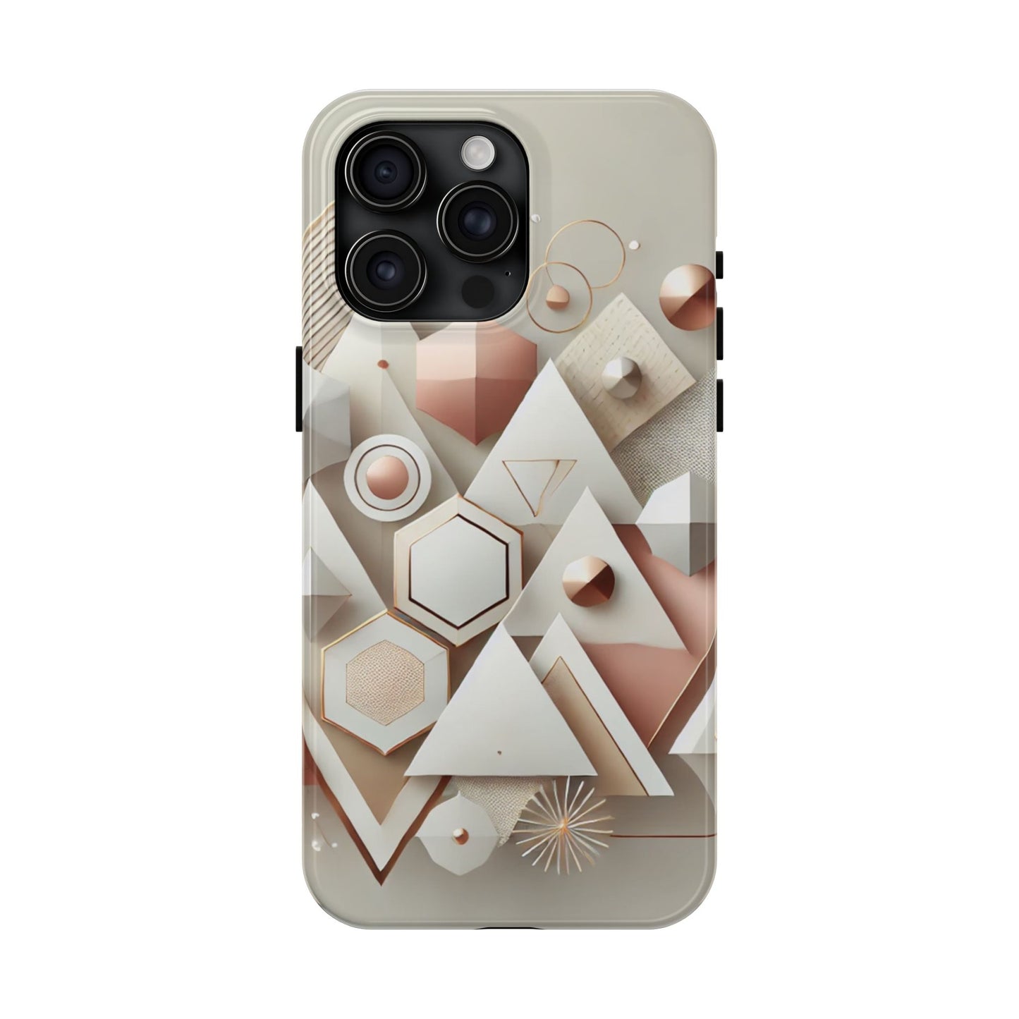 Rose gold geometric Tough Phone Cases