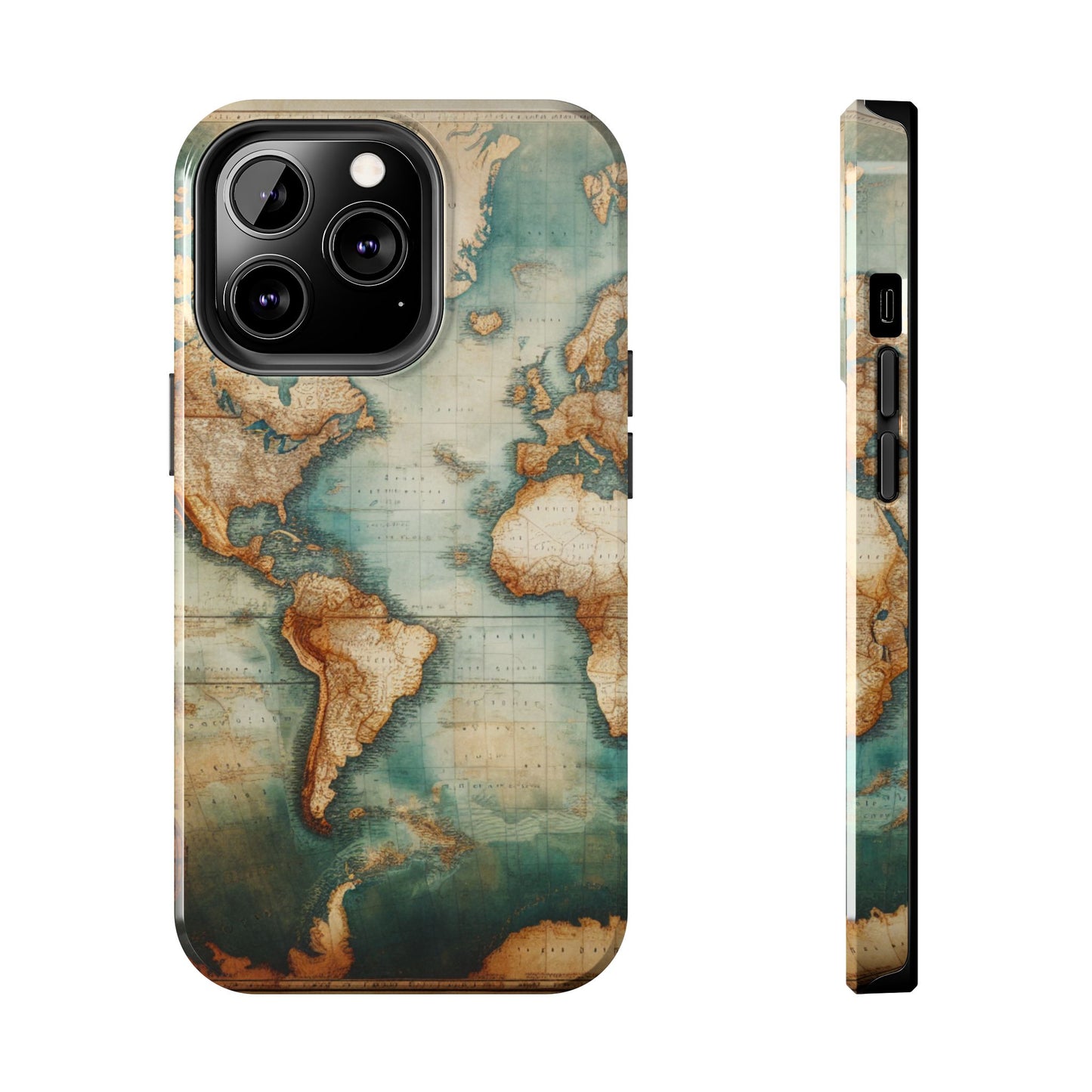 Vintage World Map Tough Phone Cases