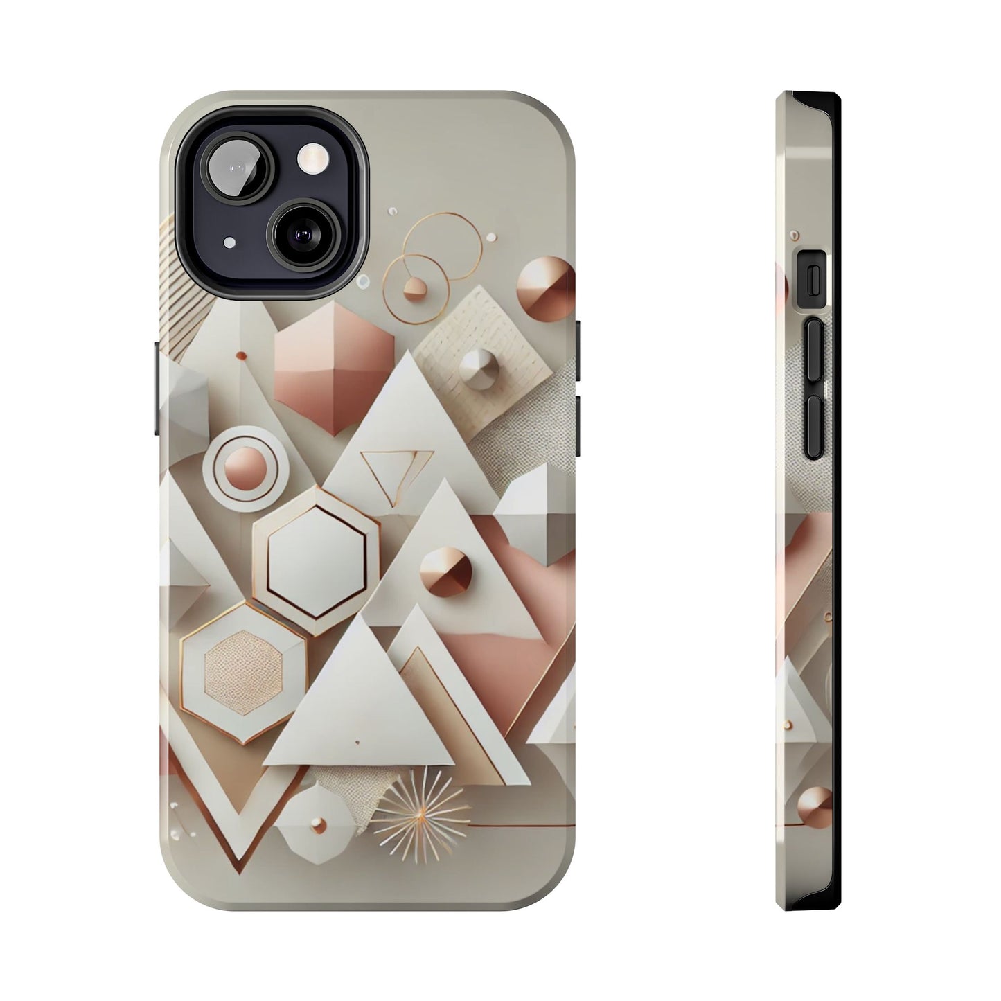 Rose gold geometric Tough Phone Cases