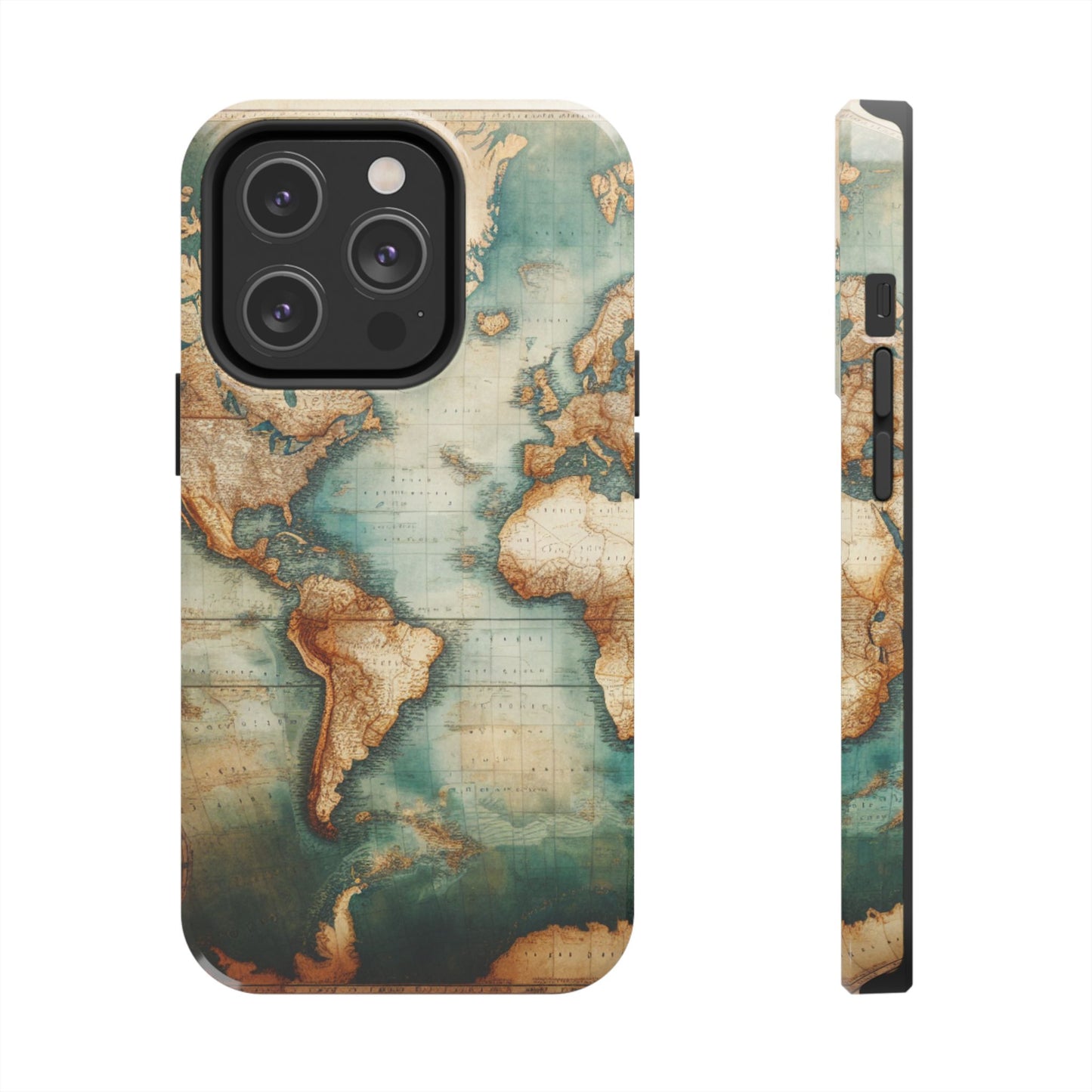 Vintage World Map Tough Phone Cases