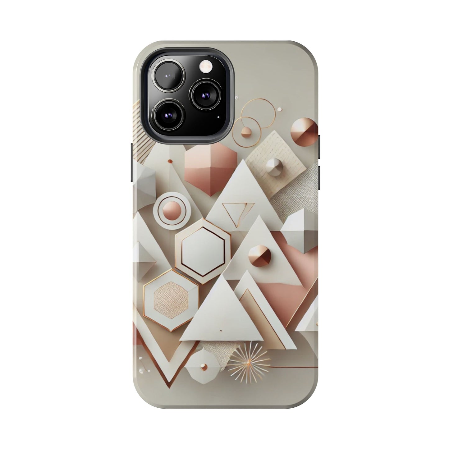 Rose gold geometric Tough Phone Cases