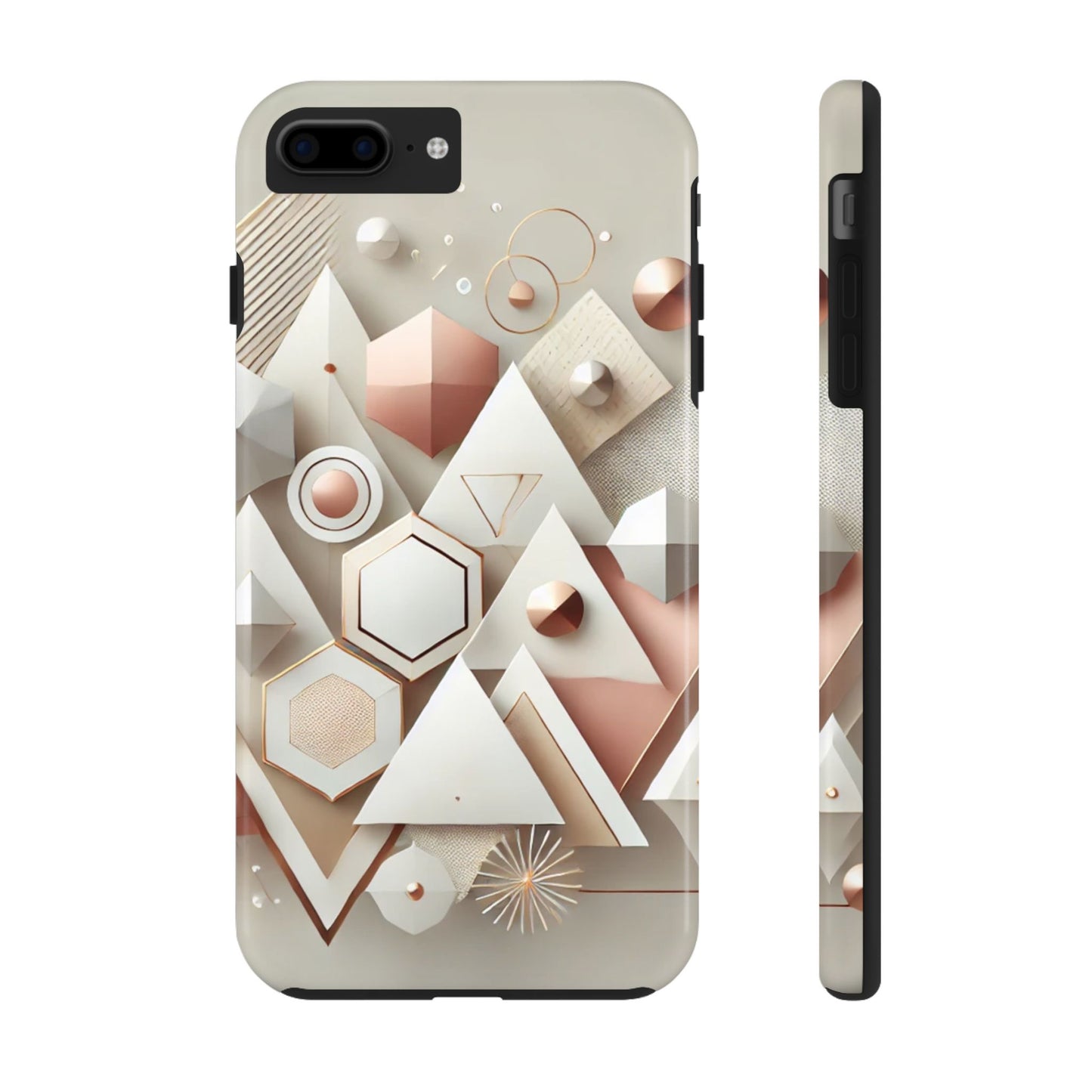 Rose gold geometric Tough Phone Cases