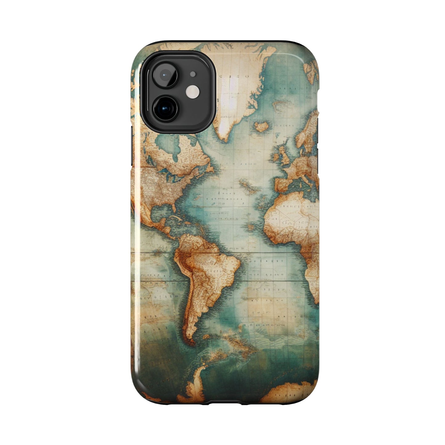 Vintage World Map Tough Phone Cases