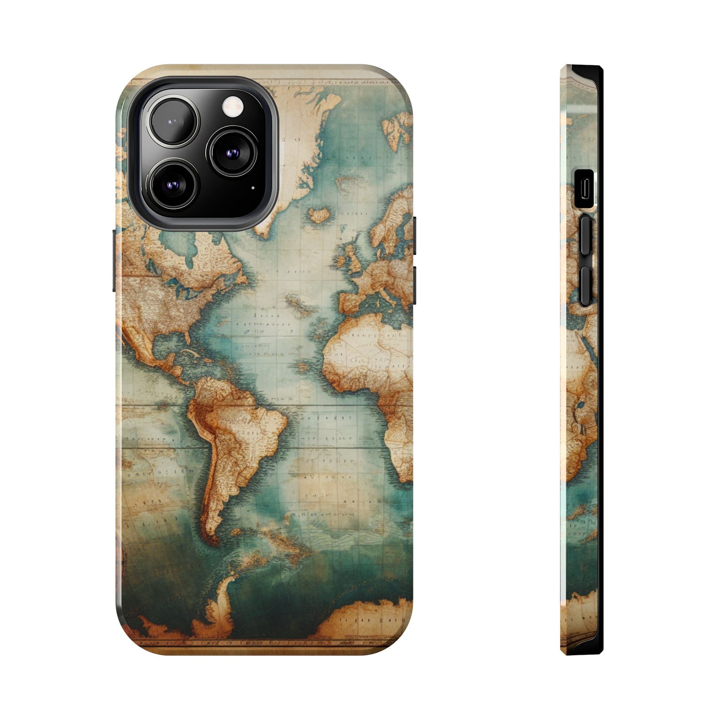 Vintage World Map Tough Phone Cases