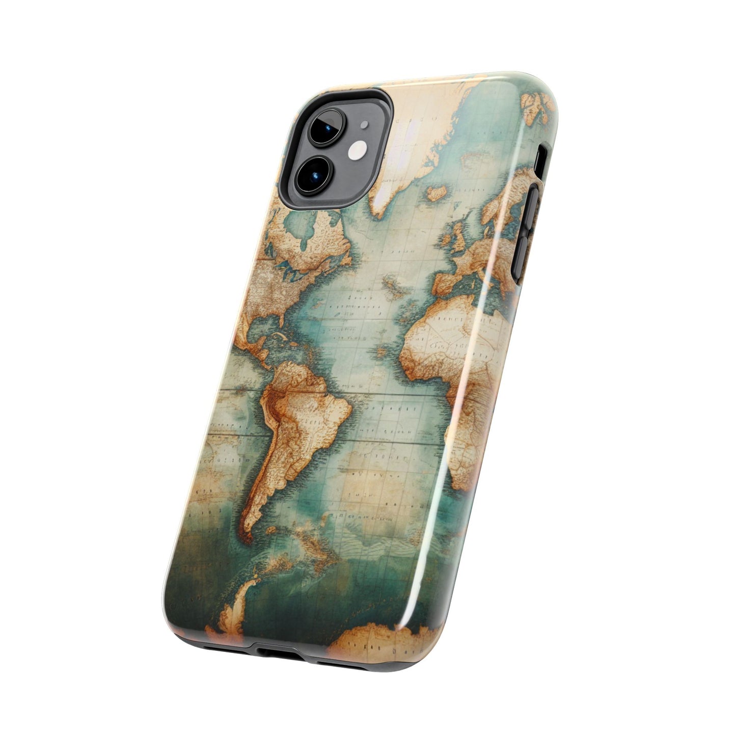 Vintage World Map Tough Phone Cases