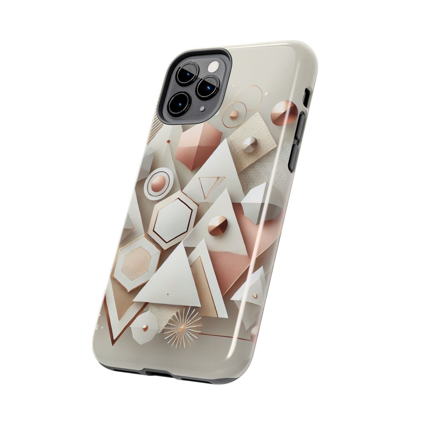 Rose gold geometric Tough Phone Cases