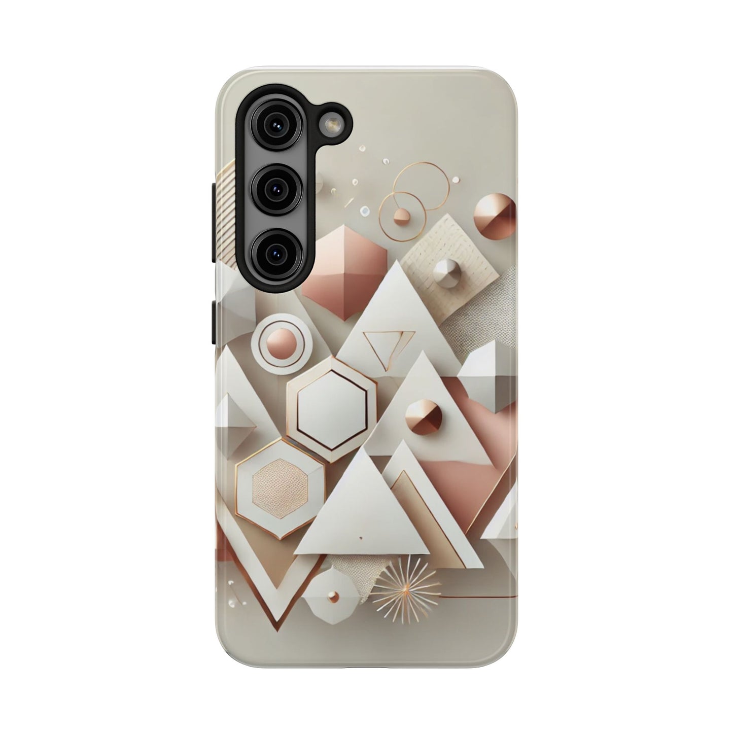 Rose gold geometric Tough Phone Cases