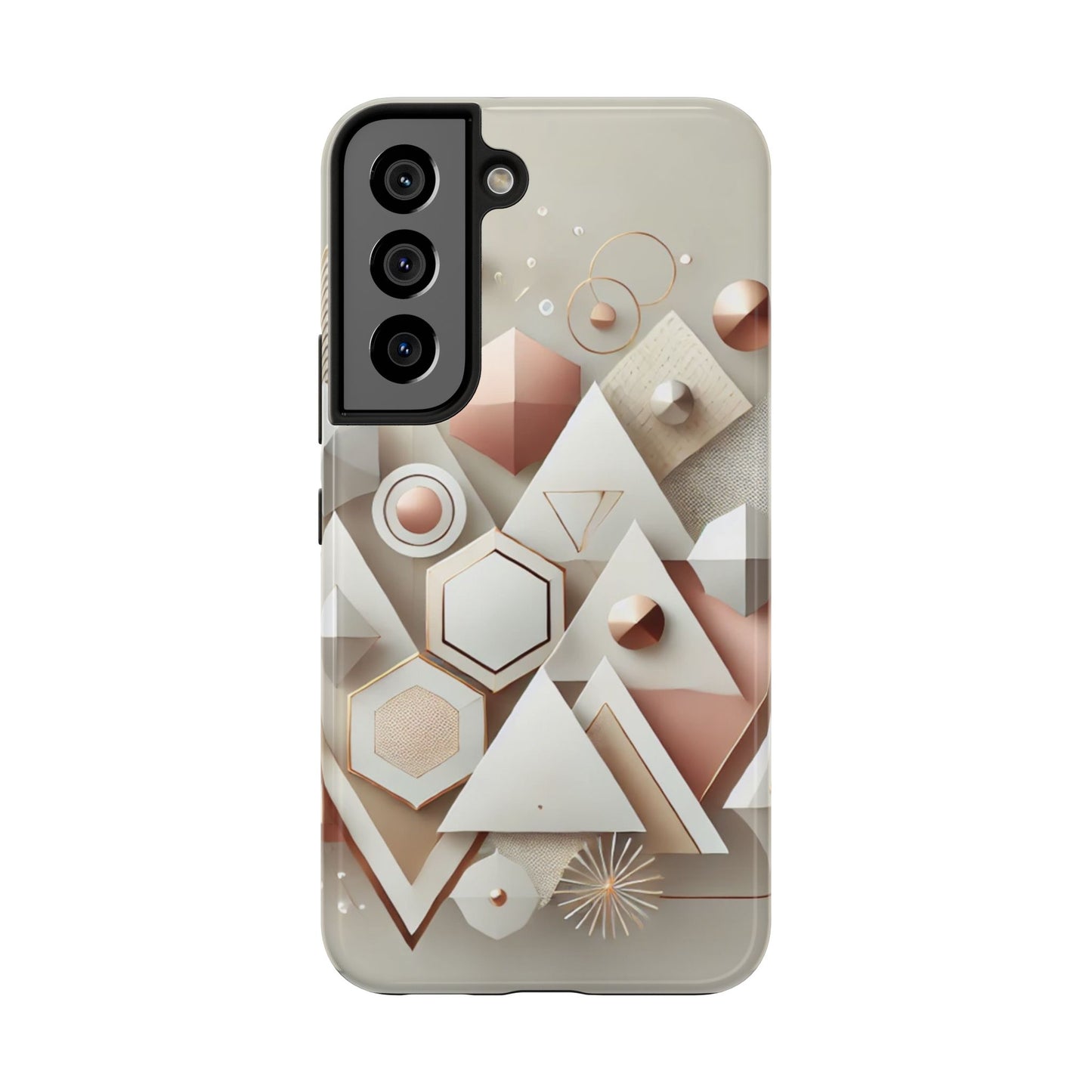 Rose gold geometric Tough Phone Cases