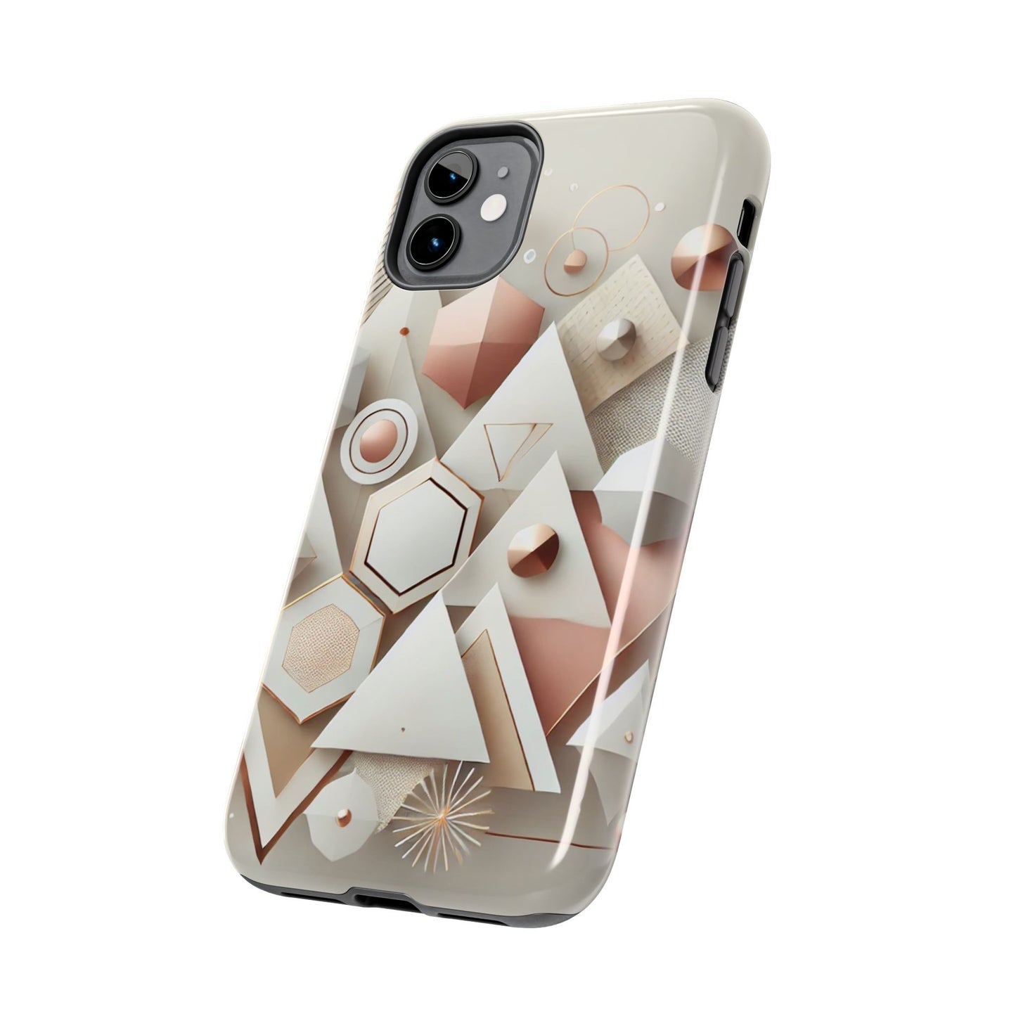 Rose gold geometric Tough Phone Cases