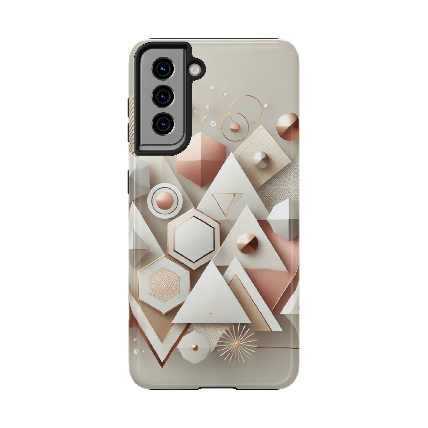 Rose gold geometric Tough Phone Cases