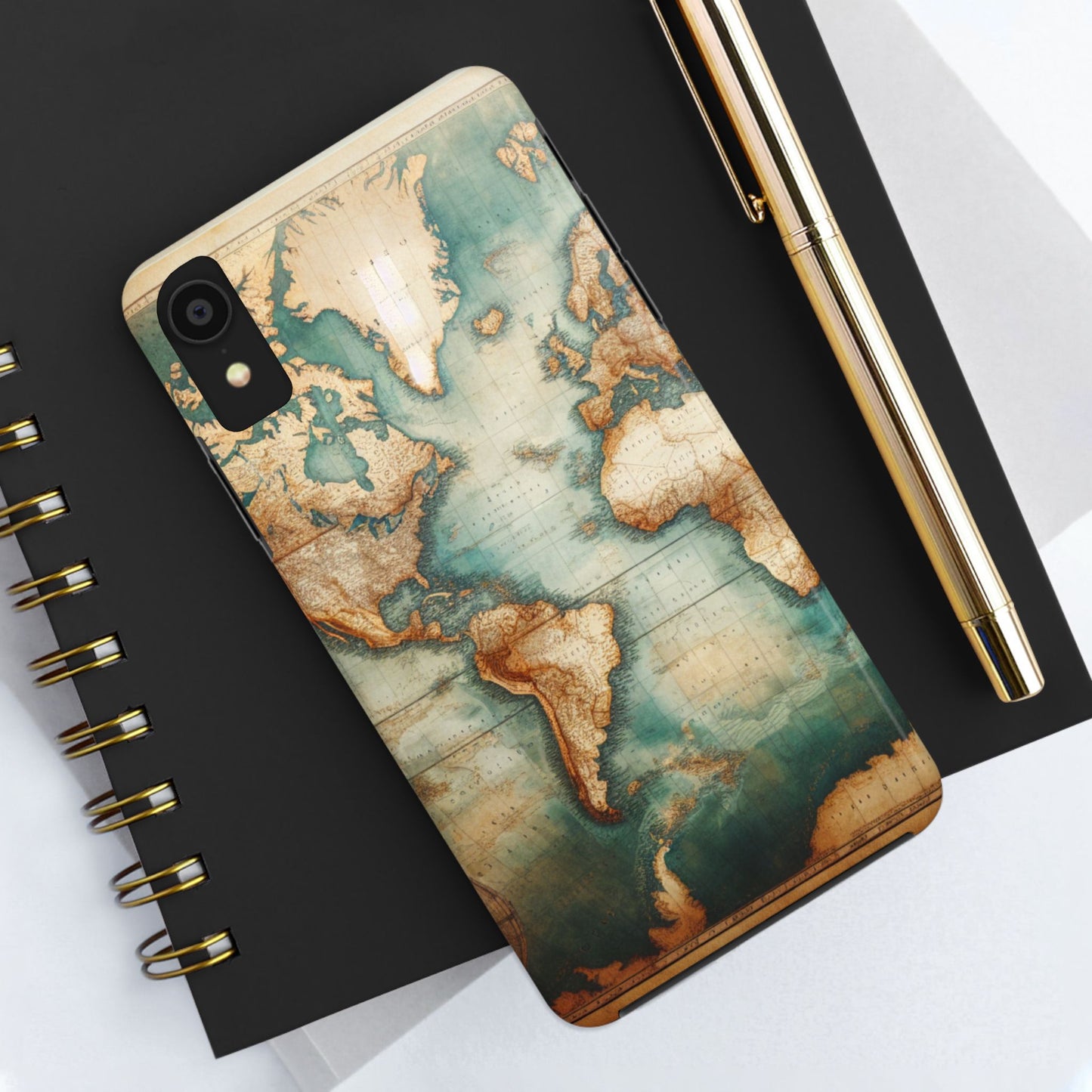 Vintage World Map Tough Phone Cases