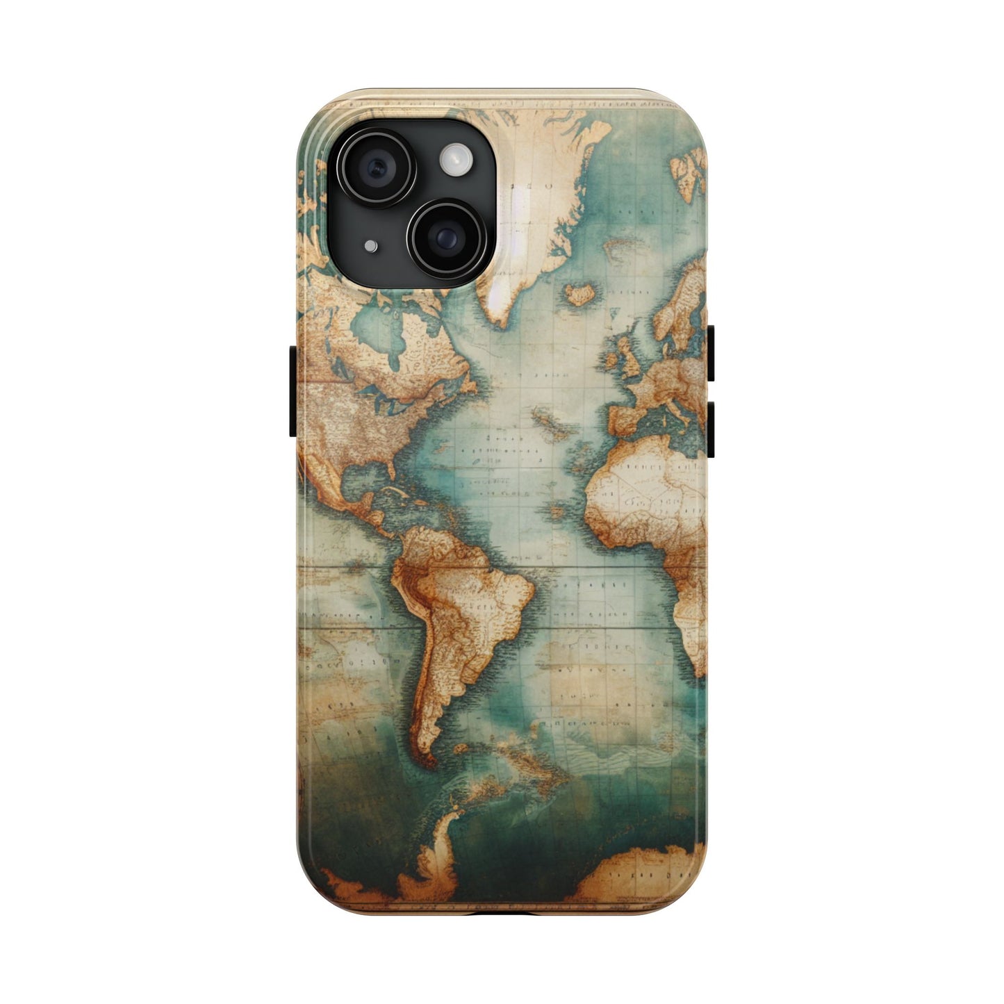 Vintage World Map Tough Phone Cases