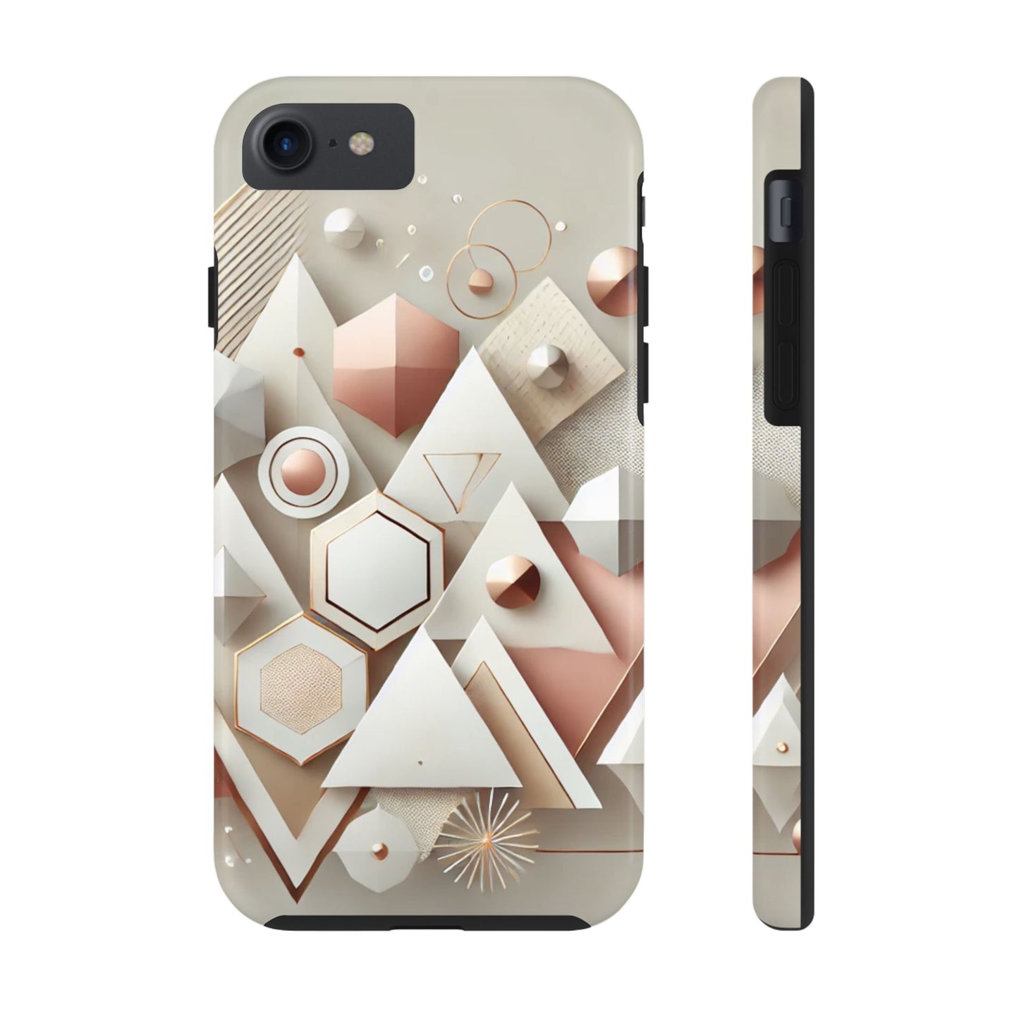 Rose gold geometric Tough Phone Cases