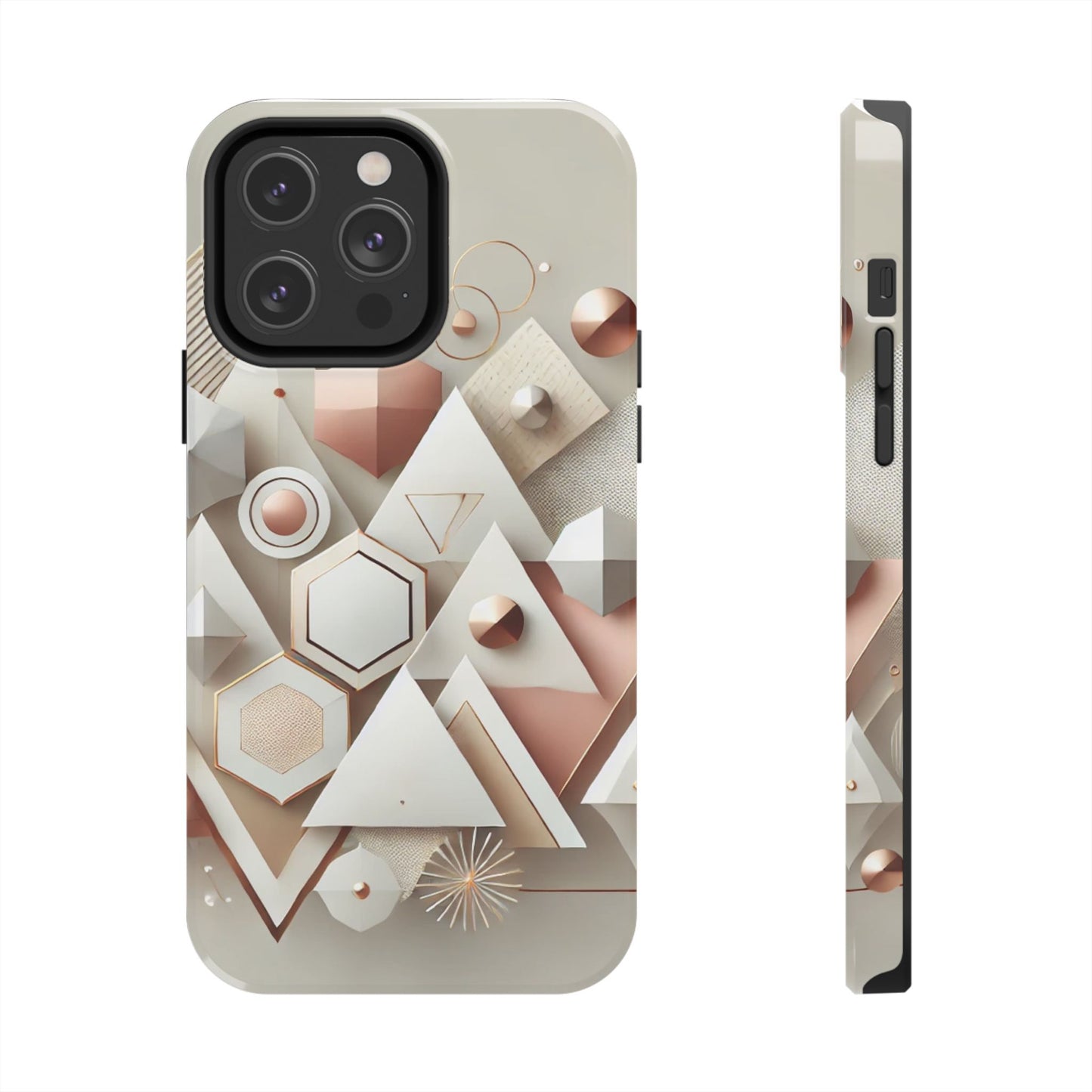 Rose gold geometric Tough Phone Cases