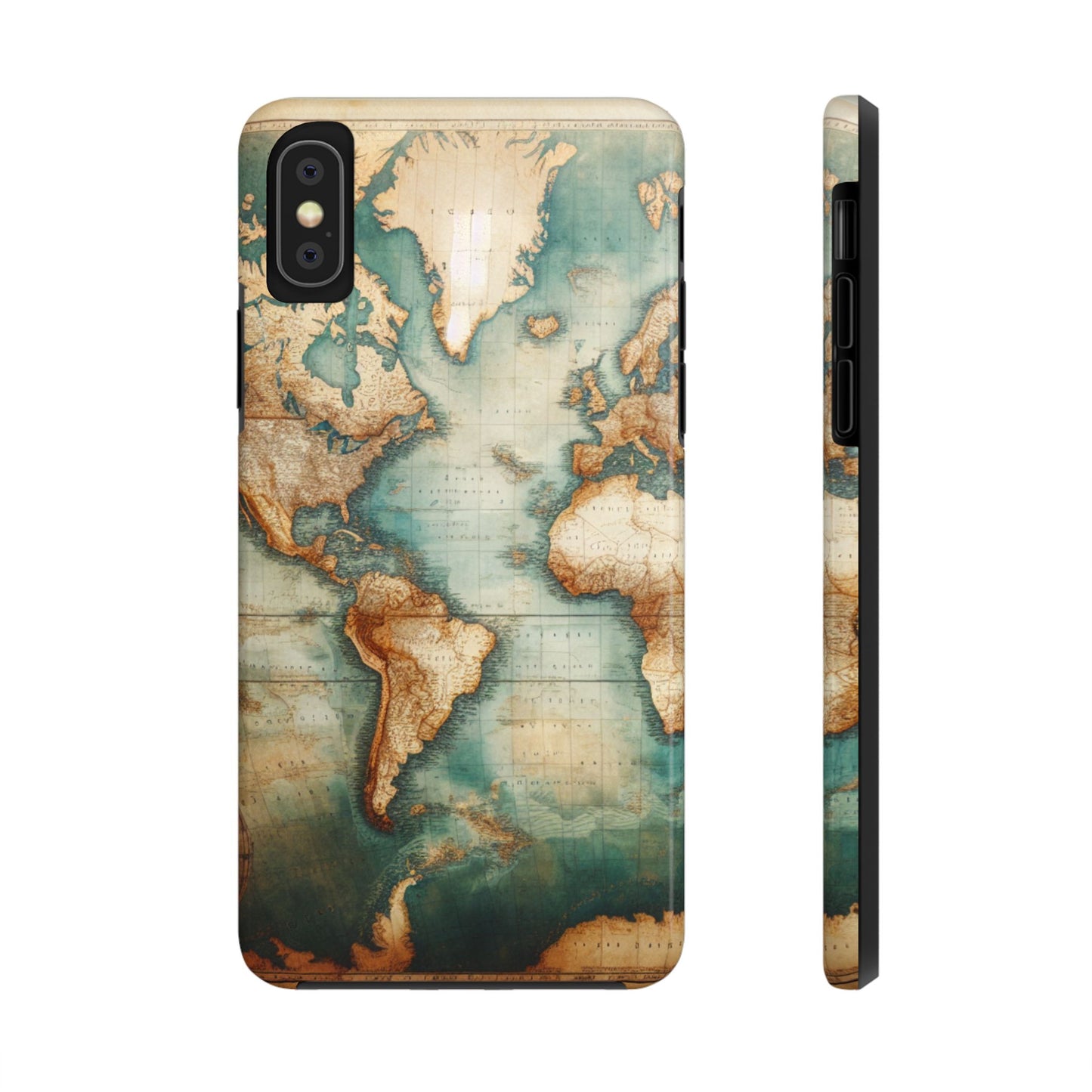 Vintage World Map Tough Phone Cases