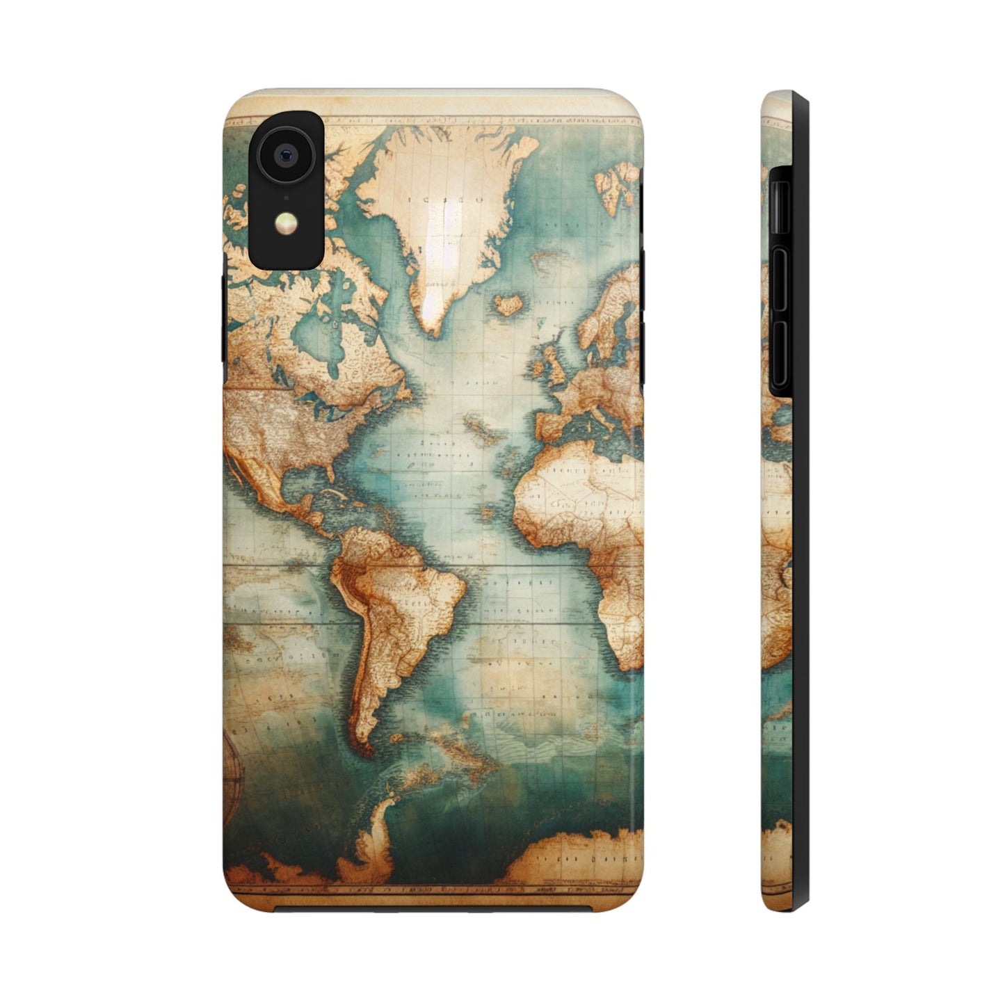 Vintage World Map Tough Phone Cases