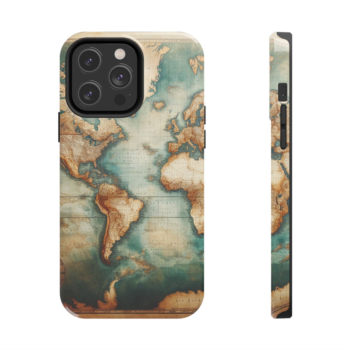 Vintage World Map Tough Phone Cases