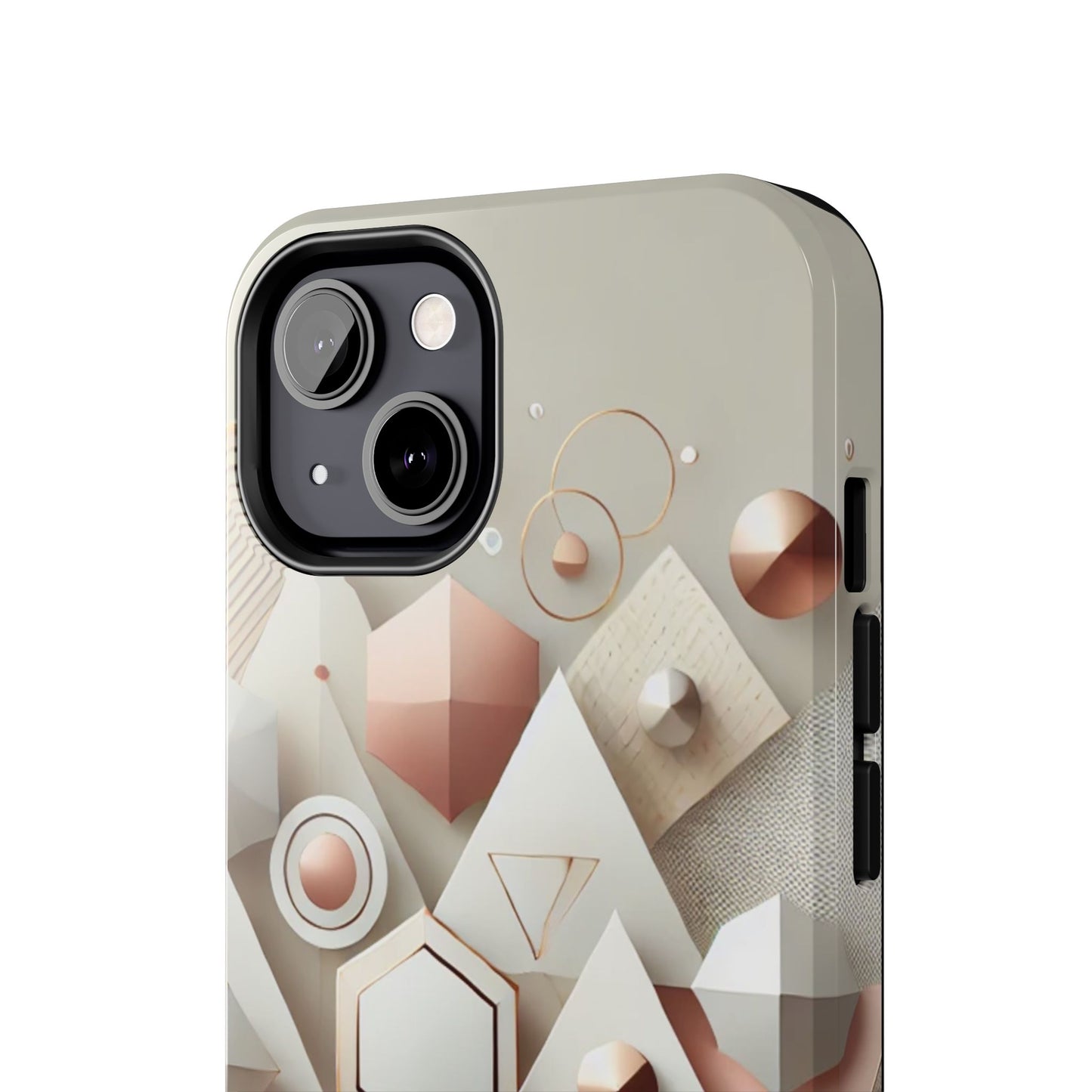 Rose gold geometric Tough Phone Cases