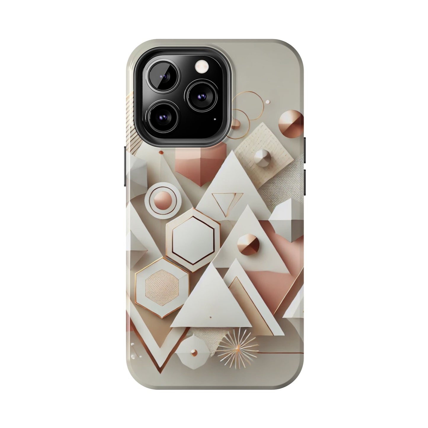 Rose gold geometric Tough Phone Cases